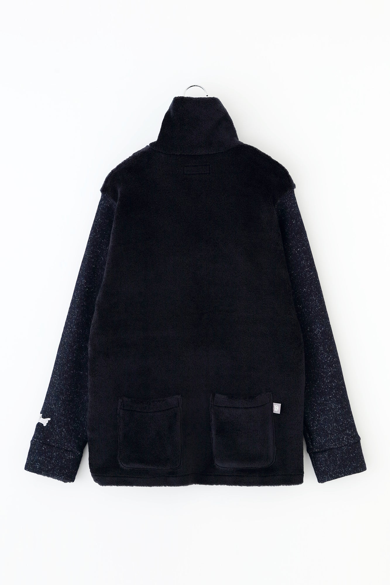 仿毛×羊毛圈絨 ZIP UP N.W BIKE 夾克／海軍藍×海軍藍