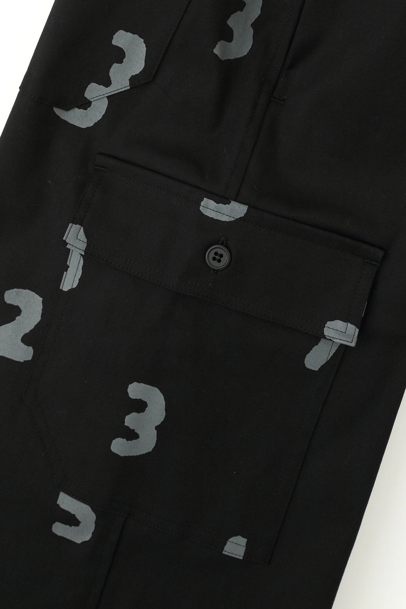 [Expédition prévue vers le 10 mars] Pantalon cargo en tissu chino stretch/Noir x SO-SU-U