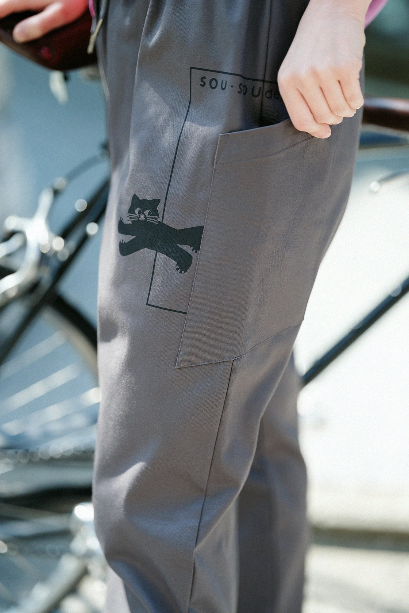 Stretch Chino Cloth escape BIKE Steteco Full Length / Steel Gray
