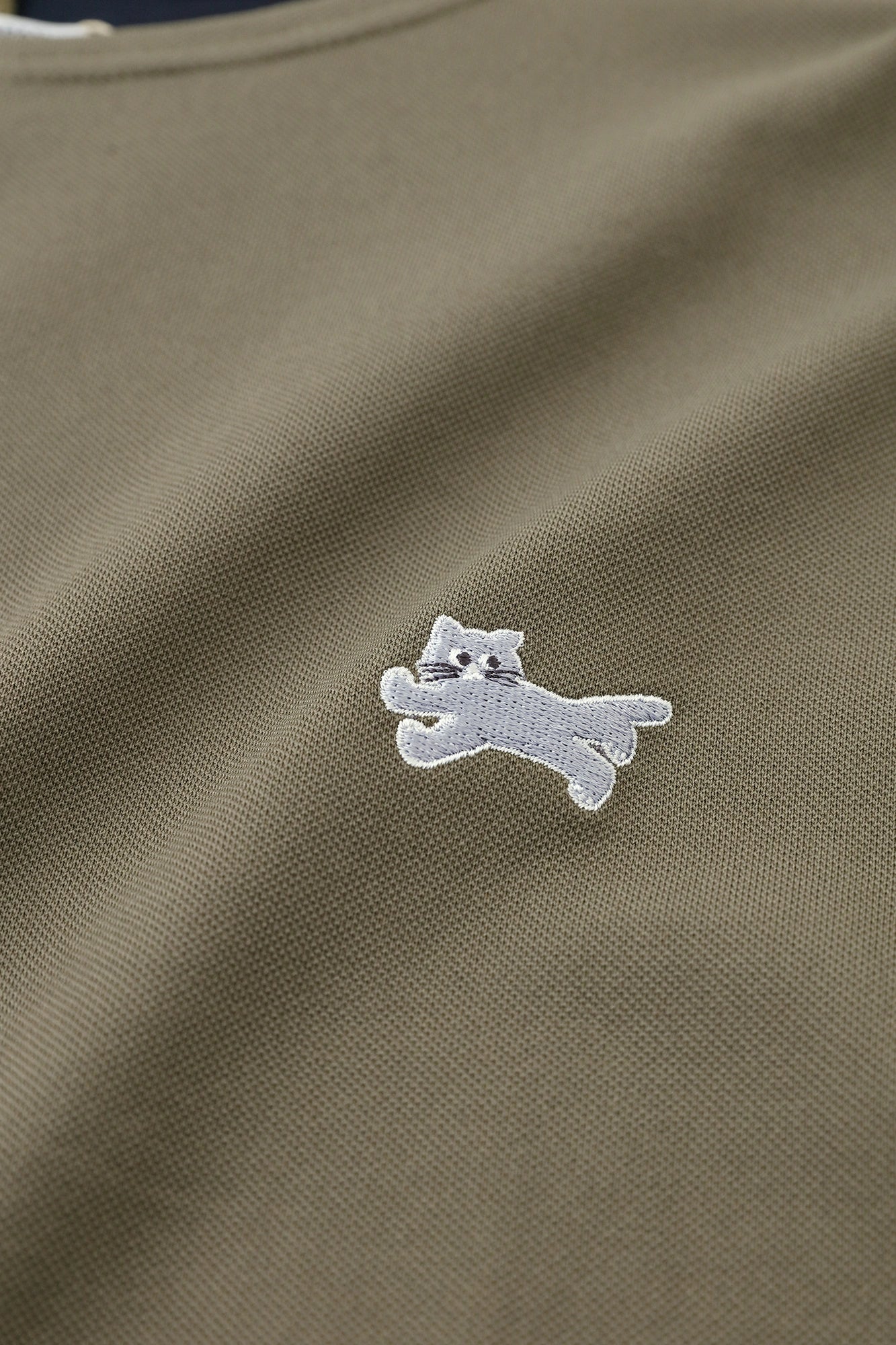 C/CM(R) Kanoko Seed Stitch Die-cut T-shirt / Raw Amber×Navy
