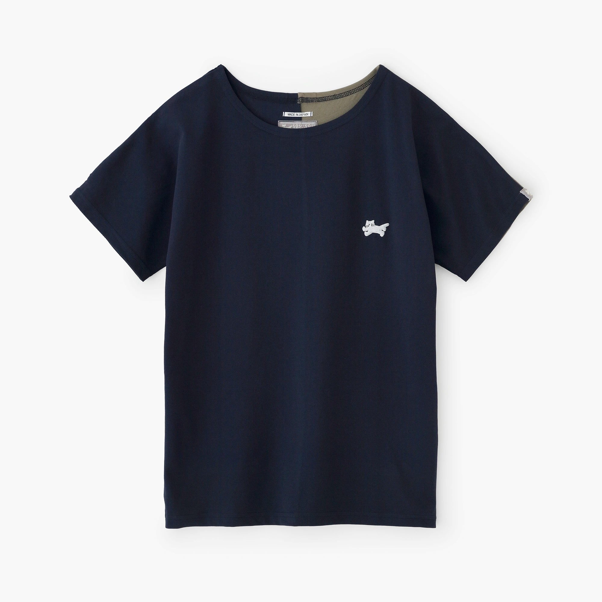 [Versand voraussichtlich um den 28. April] C/CM(R) Kanoko-Strick-Stanz-T-Shirt/Navy x Raw Umbra