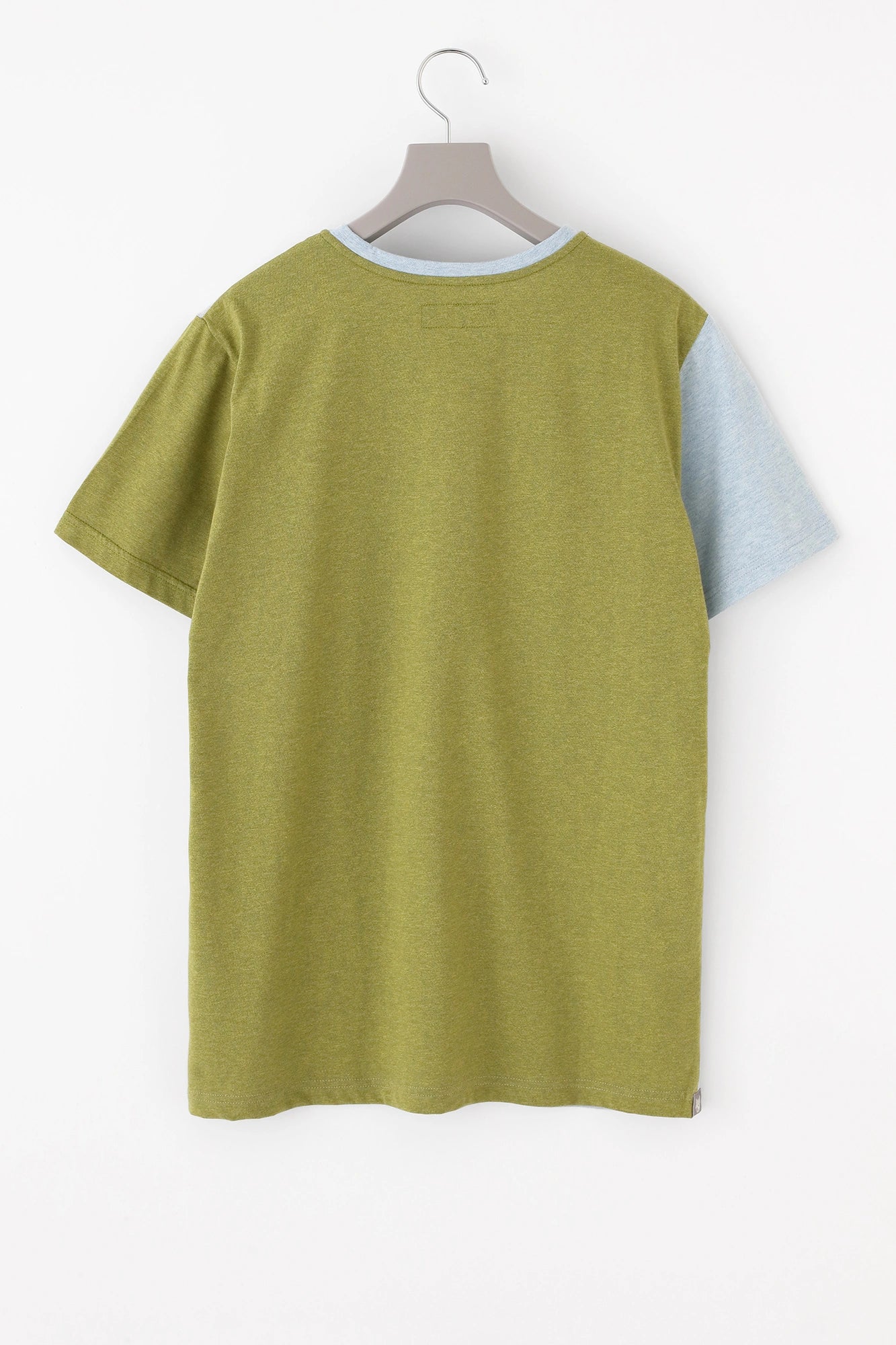 イズミールコットン バイカラー 半袖Tシャツ／スカイブルー×エルムグリーン