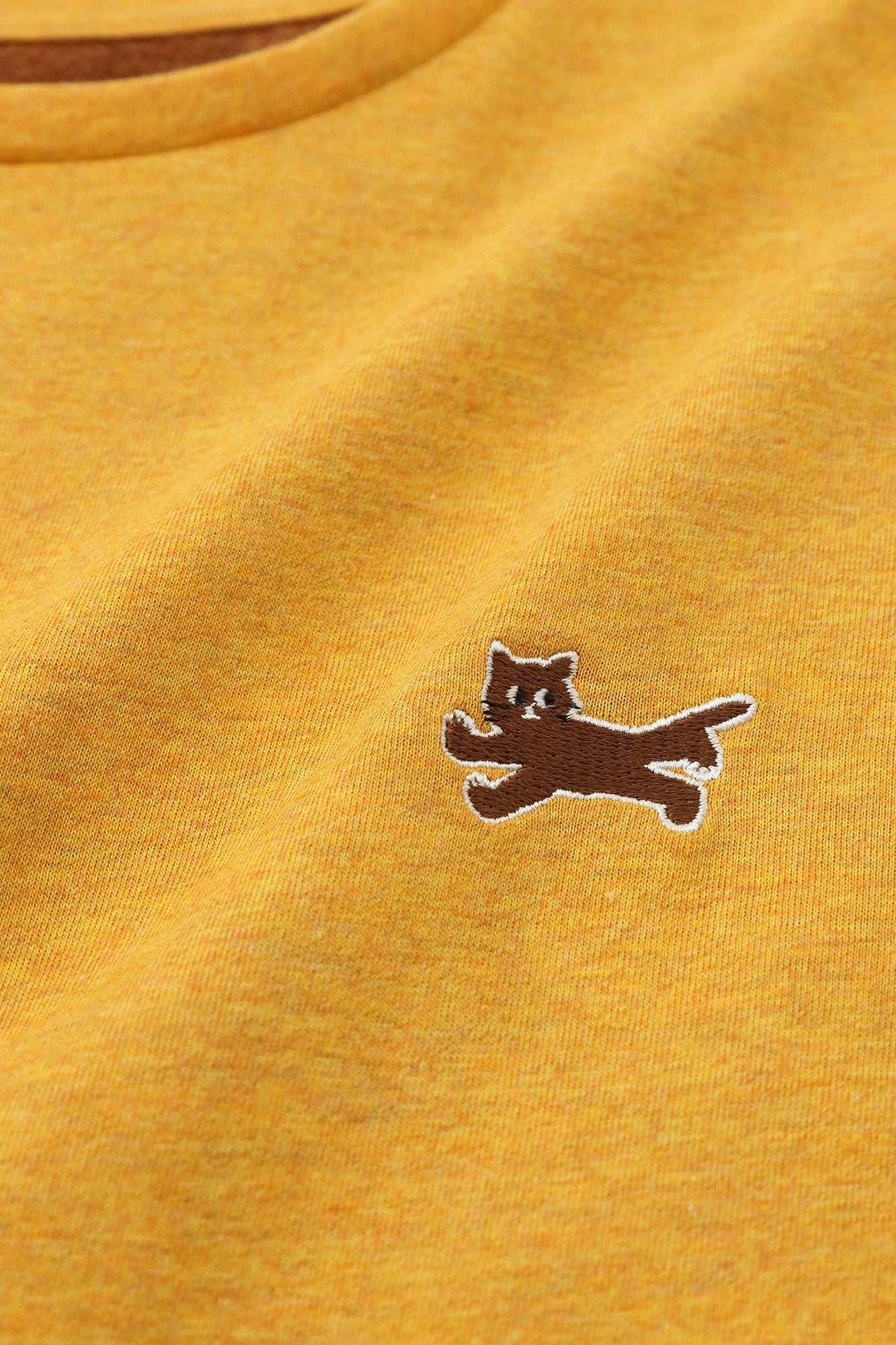 イズミールコットン バイカラー 半袖Tシャツ／クロムイエロー×ラセットブラウン