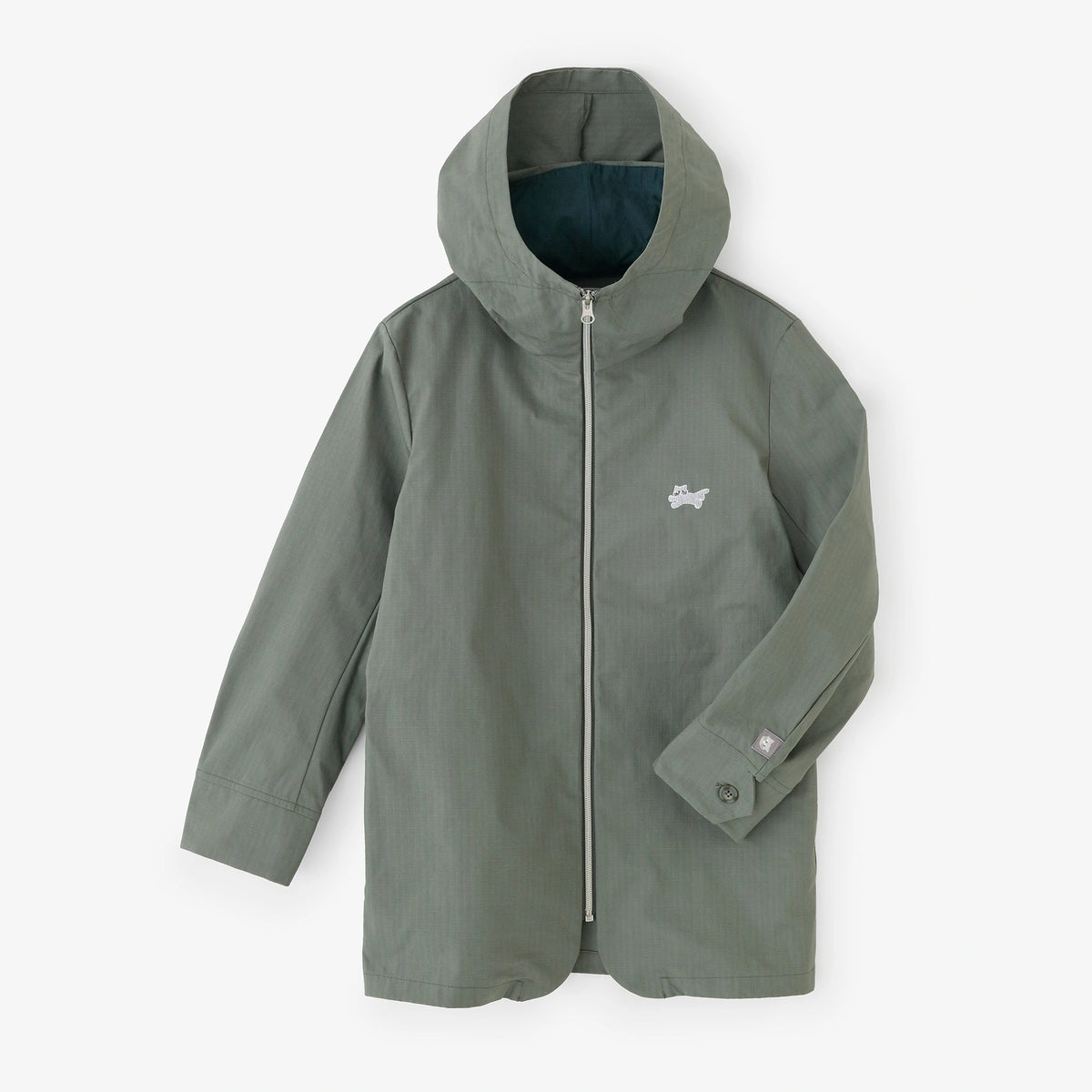 밀리터리 립스톱 ZIP UP 후드 재킷/스모크 그린 