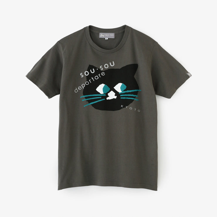 【6月30日頃発送予定】depoニャン 半袖Tシャツ[5.0]／チャコール