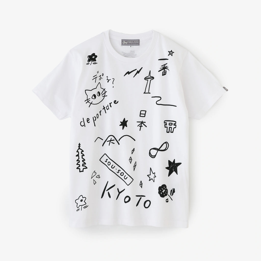 depo 乱描画（らんびょうが） 半袖Tシャツ[5.0]／ホワイト