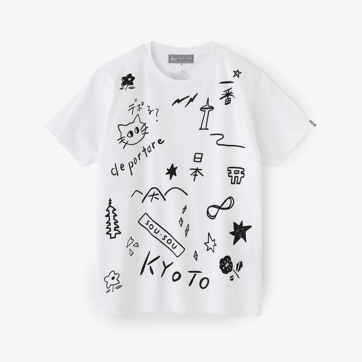 【6月30日頃発送予定】depo 乱描画（らんびょうが） 半袖Tシャツ[5.0]／ホワイト