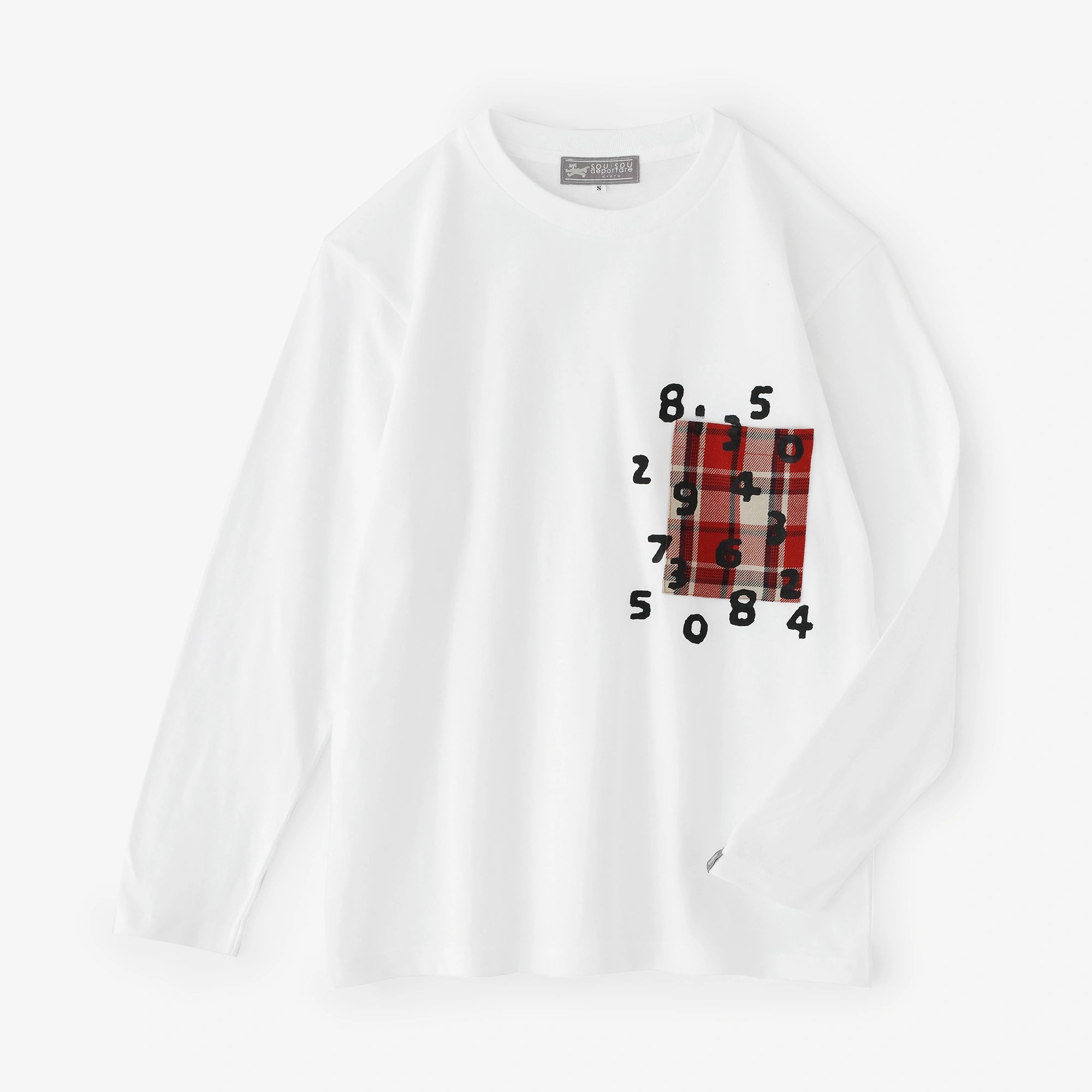 【9月29日頃発送予定】長袖 ポケットTシャツ[5.6]／ホワイト×SO-SU-U昆