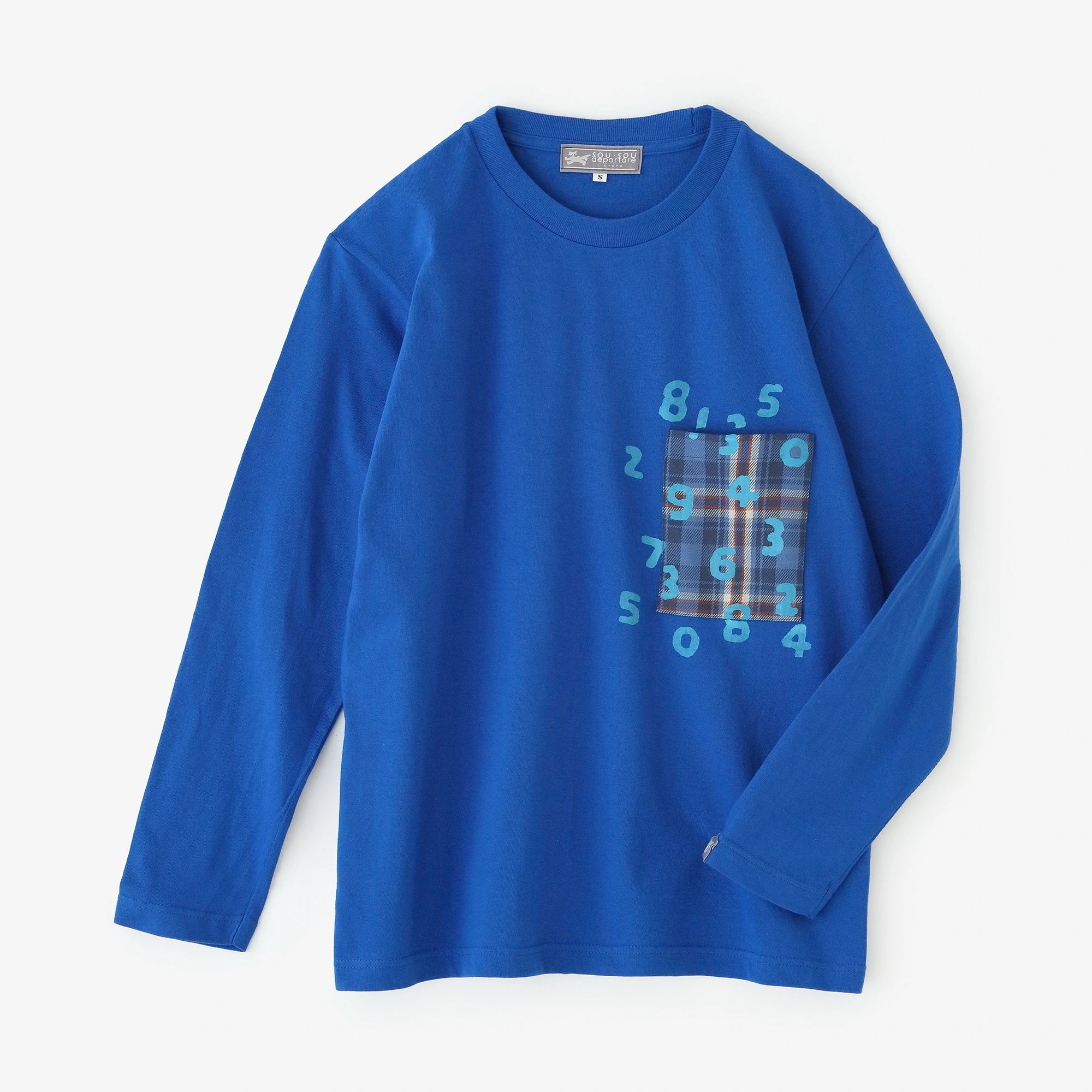 【กำหนดจัดส่งประมาณวันที่ 29 กันยายน】เสื้อยืดแขนยาวแบบมีกระเป๋า [5.6] / Royal Blue × SO-SU-U Kon 