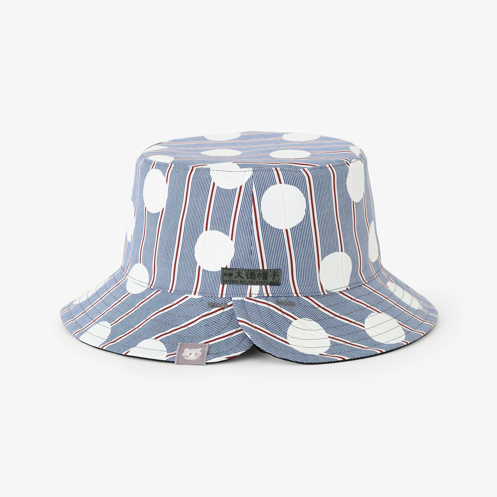 【3월 10일경 발송 예정】 새틴 스트라이프 리버시블 BIKE HAT／스이교쿠 청청