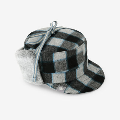 Wool Check Boa BIKE CAP／Blue Black×SO-SU-U