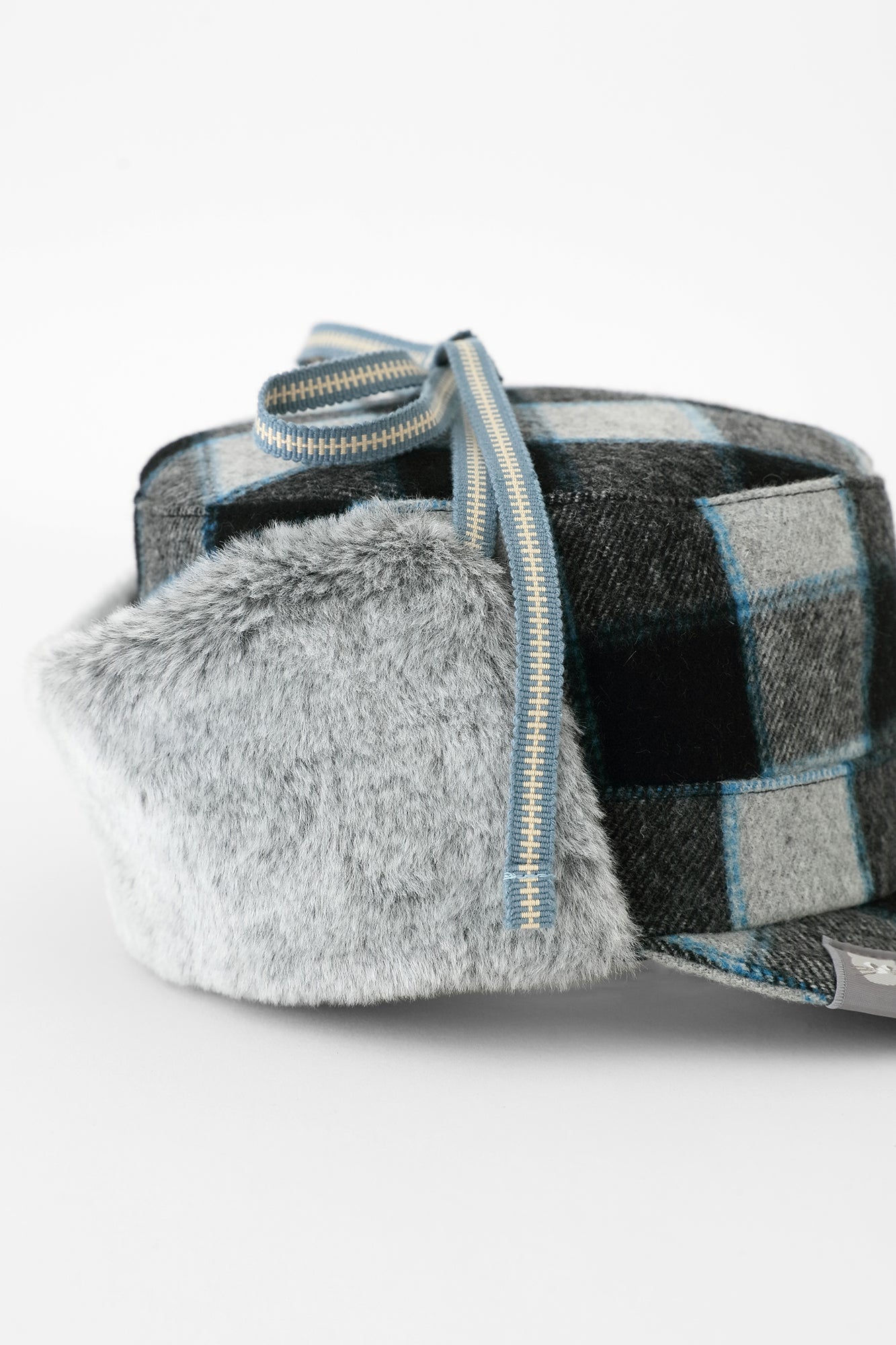 Wool Check Boa BIKE CAP／Blue Black×SO-SU-U