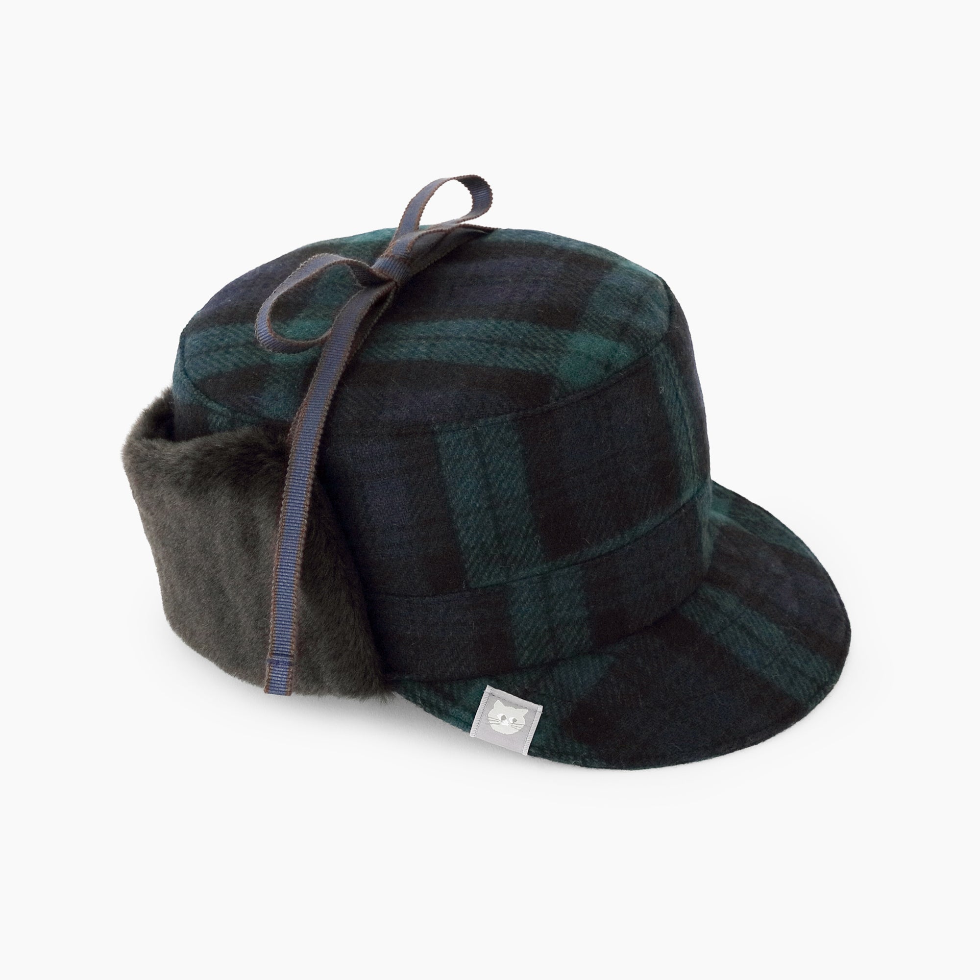 尾州ツイード ボア BIKE CAP／ブラックウォッチチェック×SO-SU-U