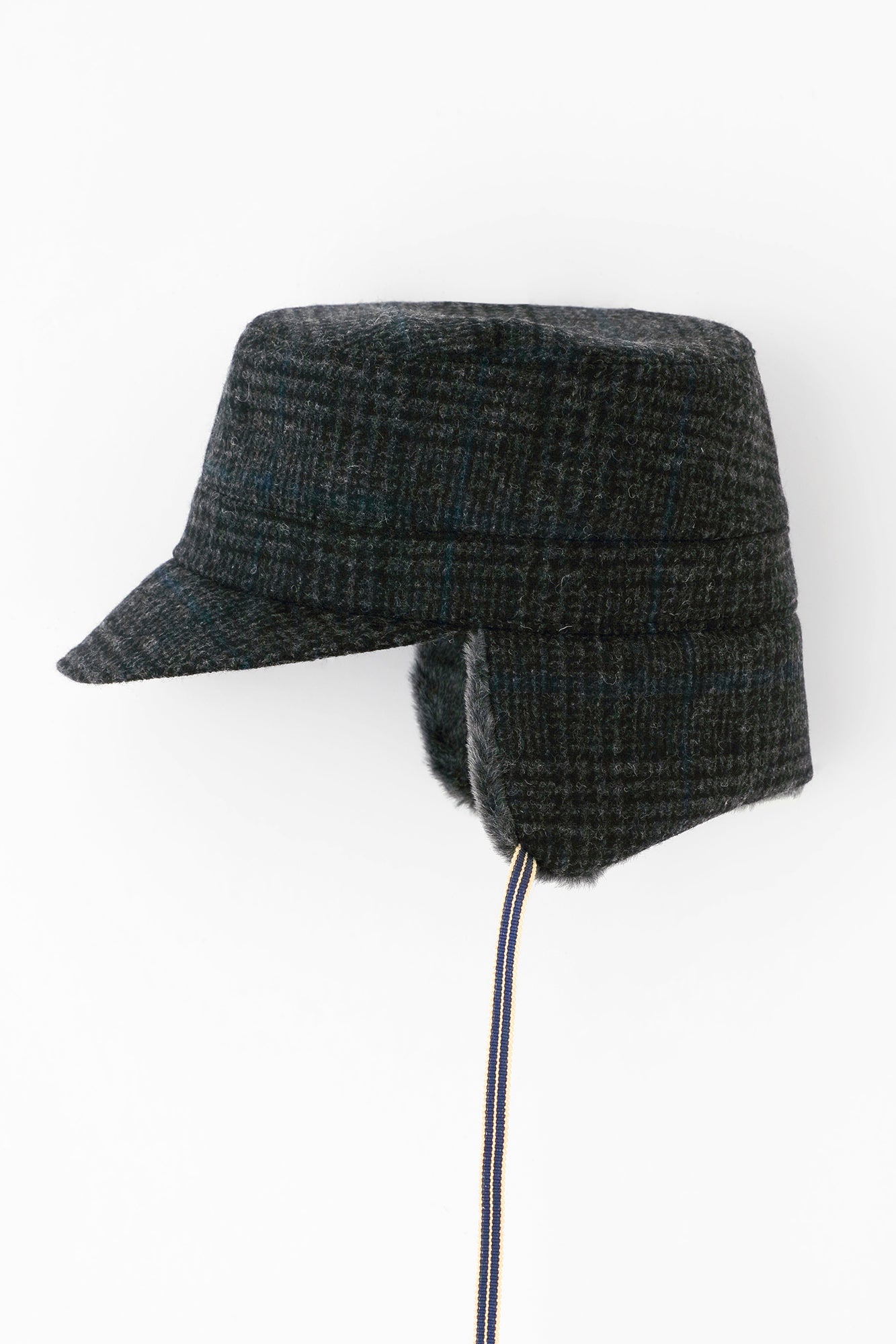 Bishu Tweed Boa BIKE CAP／Glen Check×SO-SU-U