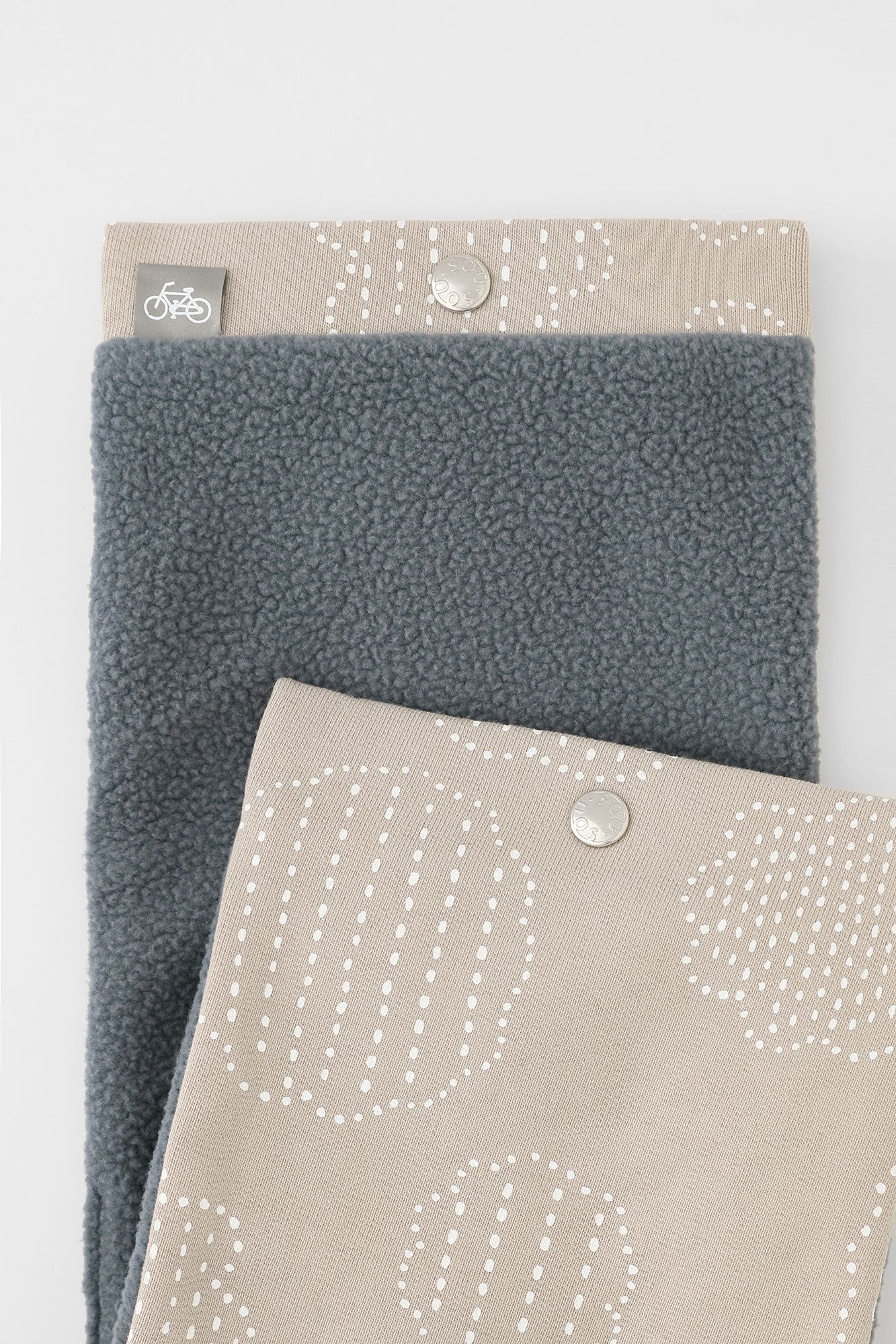 雙面用 BIKE短圍巾／青花 米色