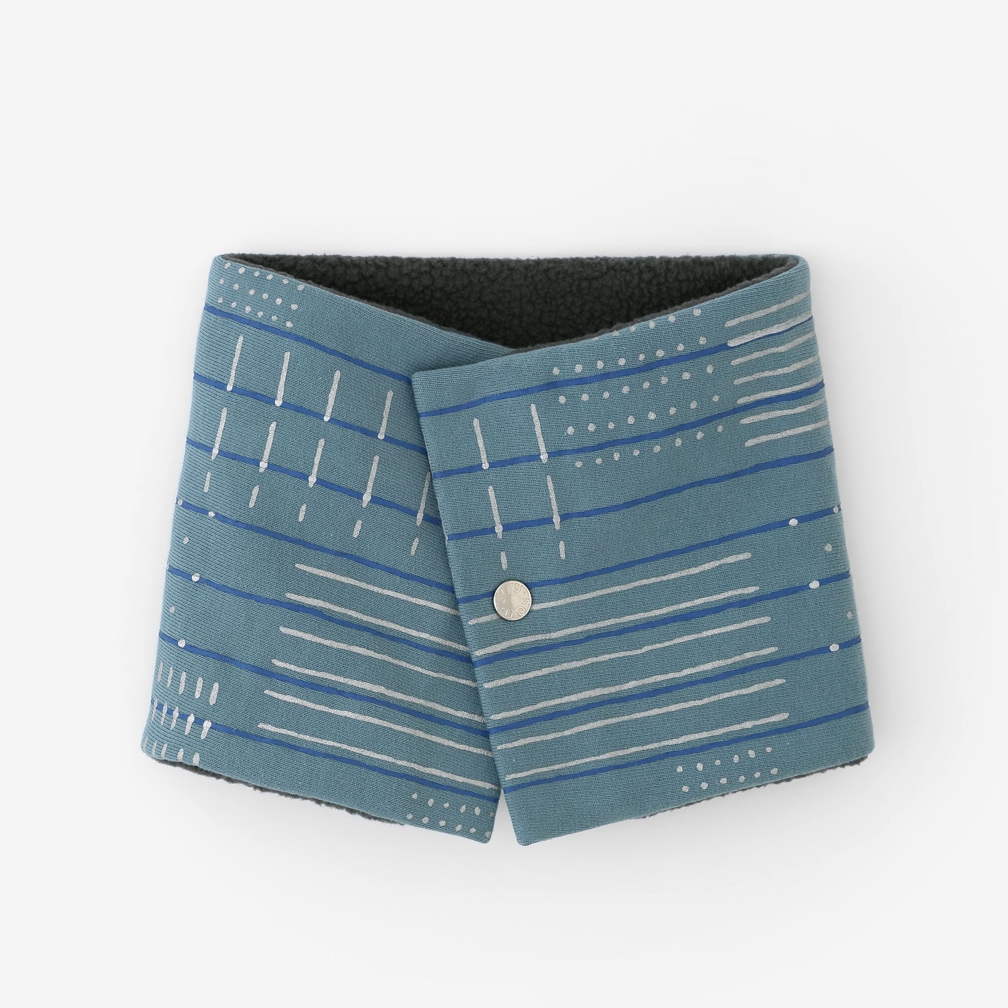 Reversible BIKE Neck Warmer／Interstices and Stripes  Aqua Green