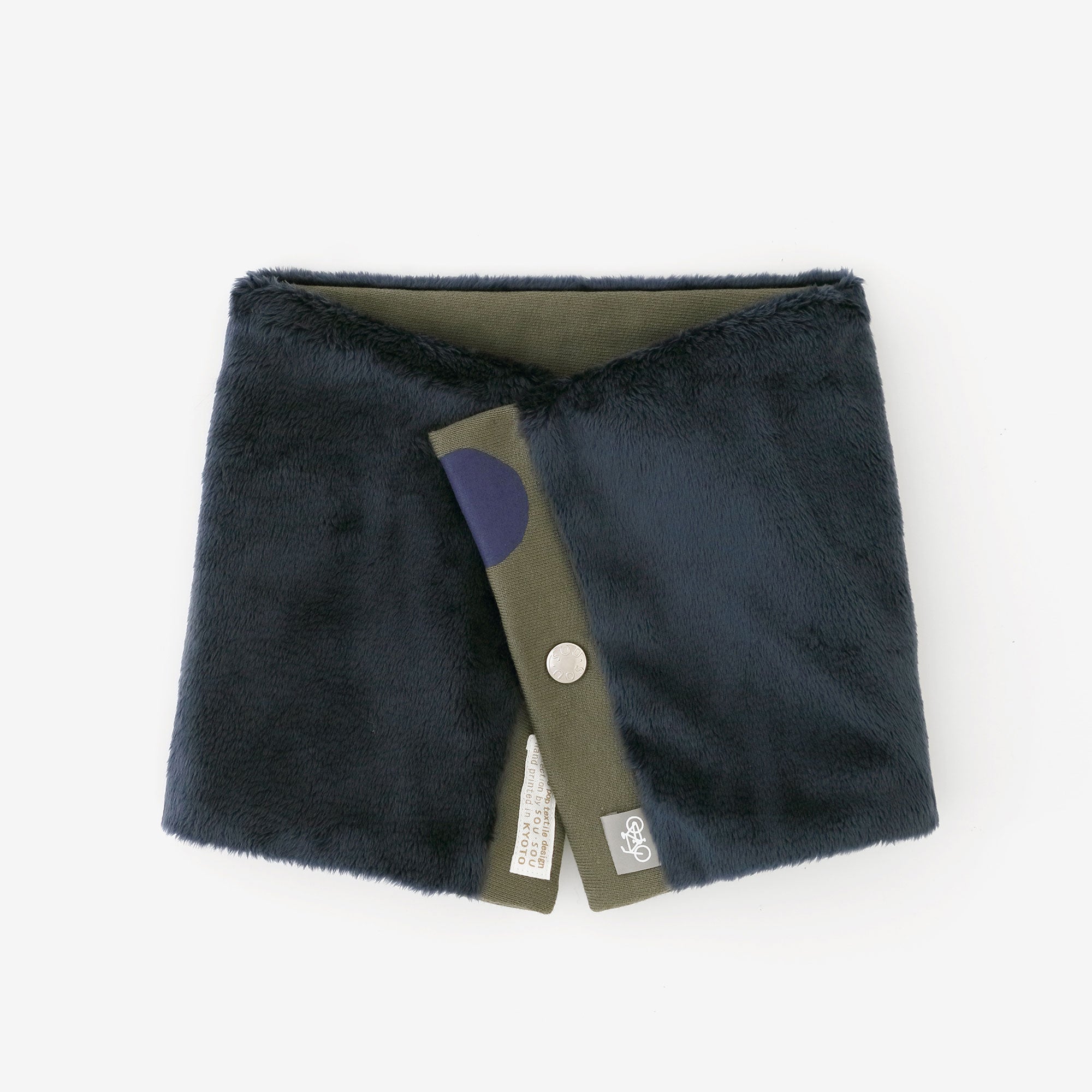 雙面用 BIKE短圍巾／圓點 間疏 卡其色