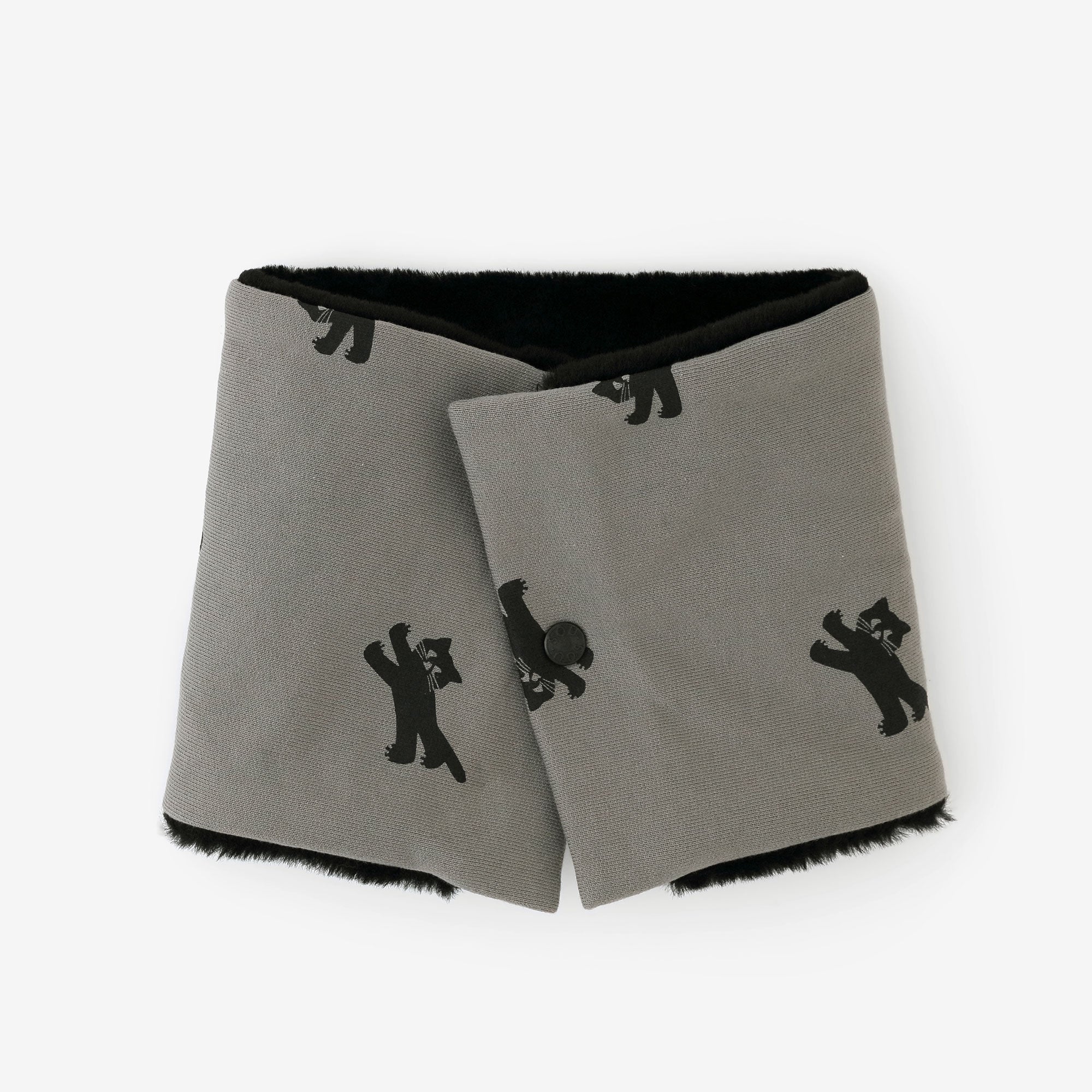 リバーシブル BIKEネックウォーマー／コネコあっちこっち 紺鼠（こんねず）