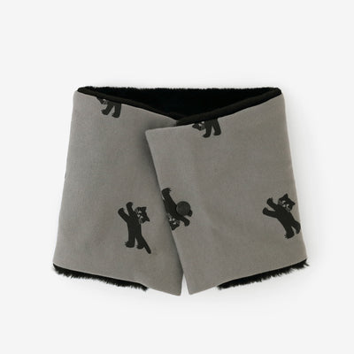 雙面用 BIKE短圍巾／貓 賽跑 灰色