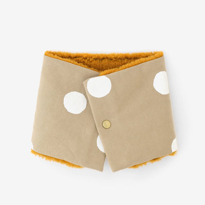 雙面用 BIKE短圍巾／圓點 間疏 黃米色