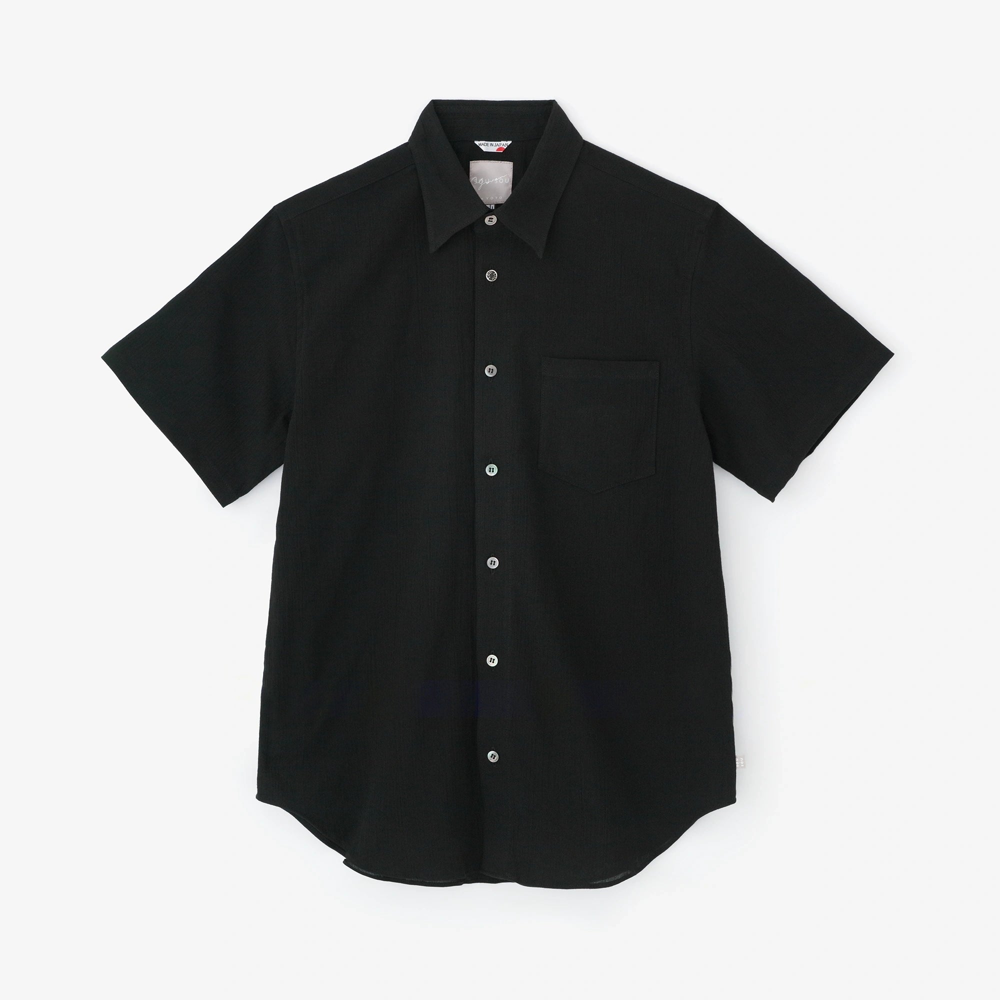 Chizimi Cotton 20/20 Short Sleeve Shirt／Black