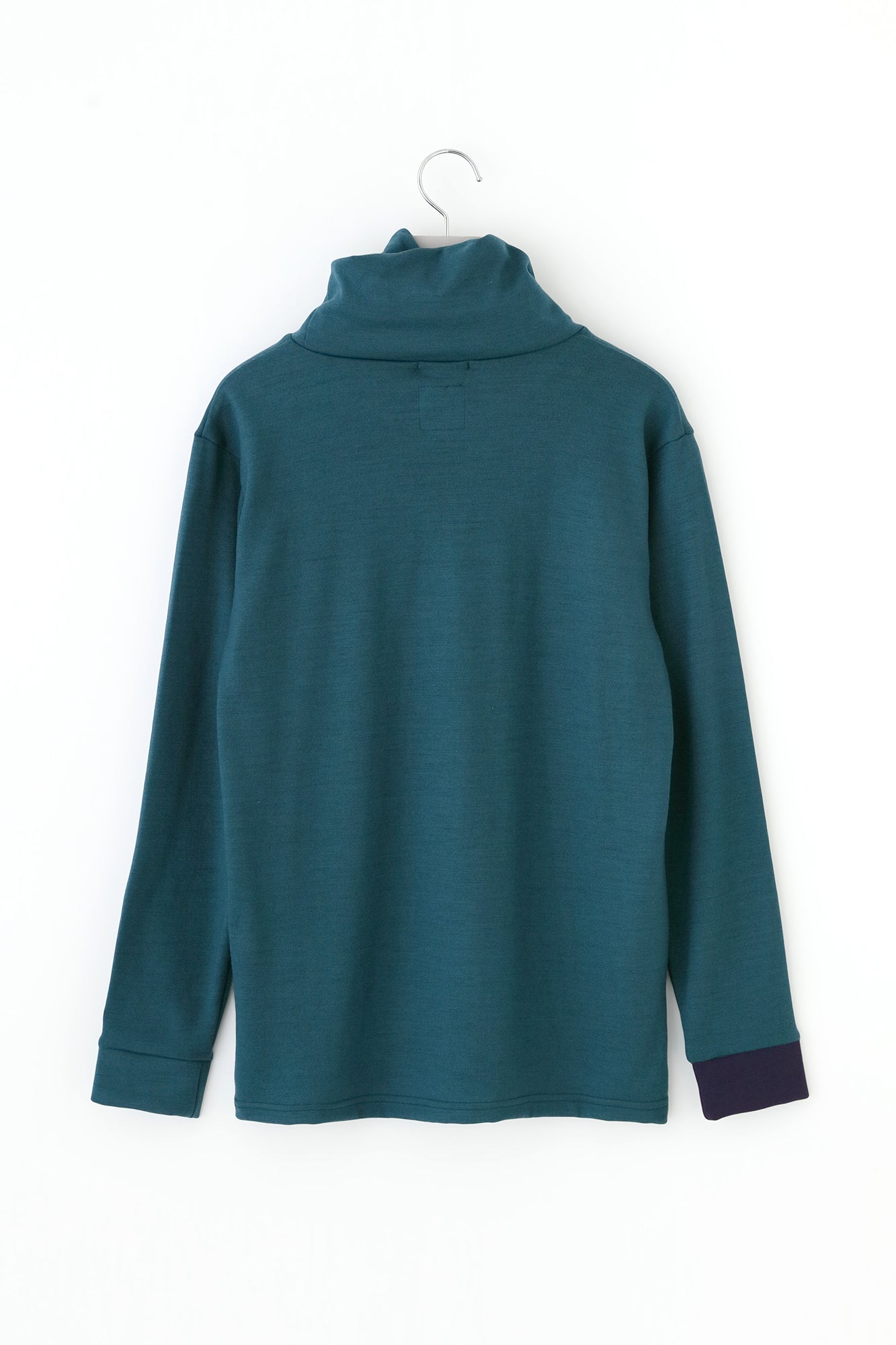 【預購】平針織 可洗羊毛 造型高領L/S長版上衣／藍色（※預計於12月9日左右發貨）