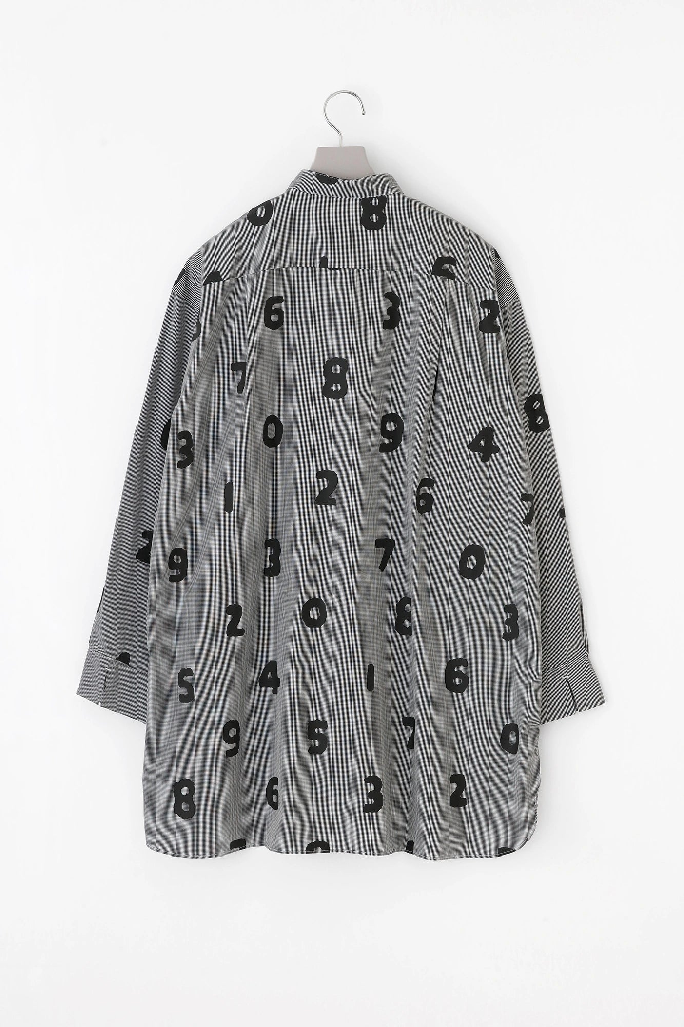 【Ships around 3/17】Long Staple Cotton Stand Collar Tunic Shirt R.H / SO-SU-U Black Pincheck