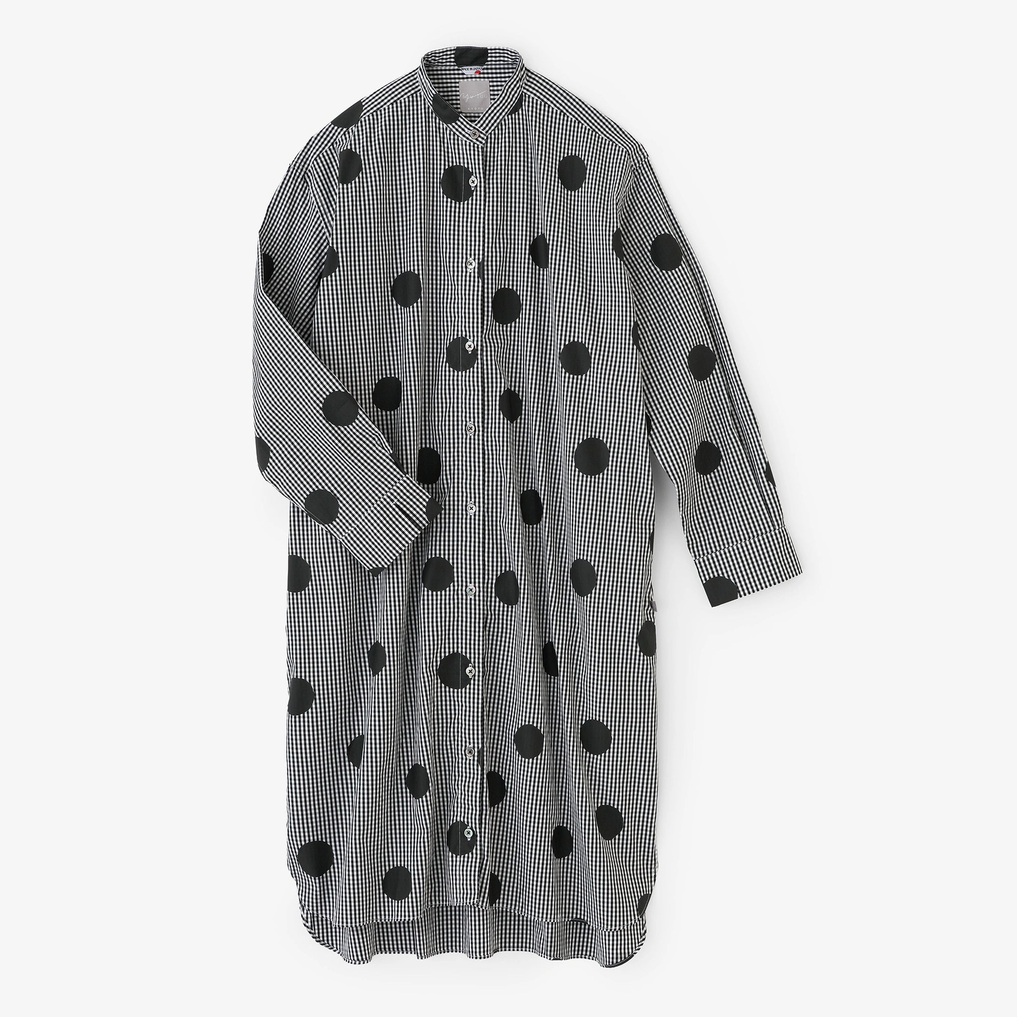 [Versand voraussichtlich um den 17. März] Superlanges Baumwoll-Grand-Hemdkleid R.H/Suigyoku Mara Schwarz kariert