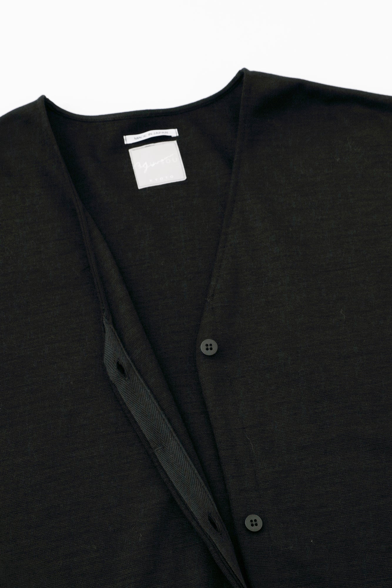 【預購】羅紋針織布羊毛 V領輕型外套／黑色（※預計於12月9日左右發貨）