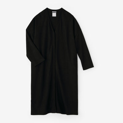 【預購】羅紋針織布羊毛 V領輕型外套／黑色（※預計於12月9日左右發貨）