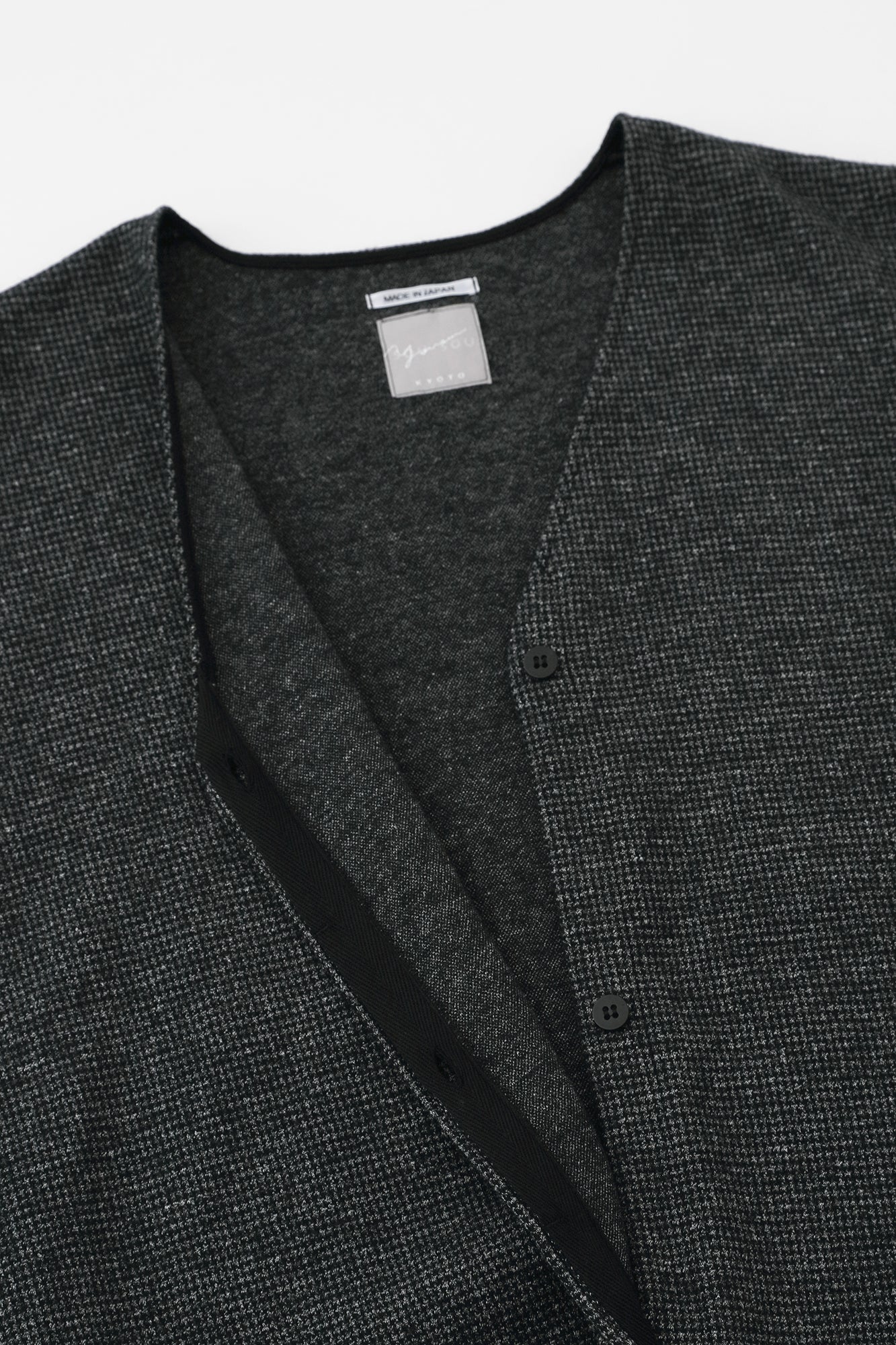 【預購】C/W千鳥格紋織 V領輕型外套／混藍黑色（※預計於12月9日左右發貨）