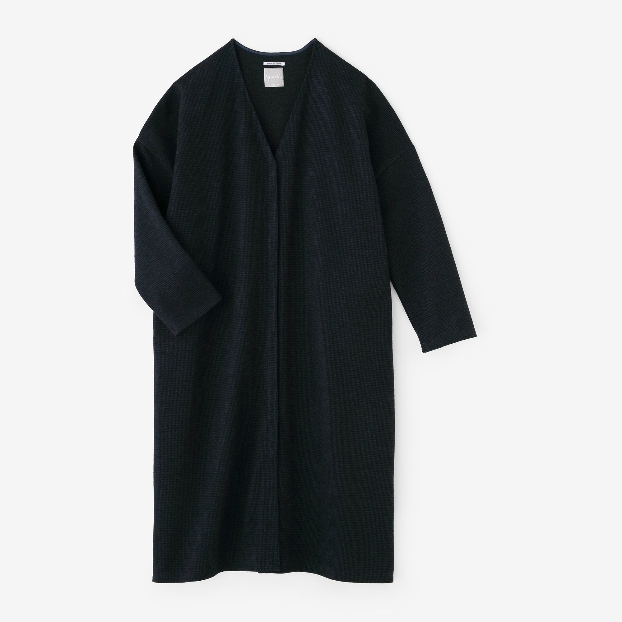 【預購】C/W千鳥格紋織 V領輕型外套／深藍色（※預計於12月9日左右發貨）