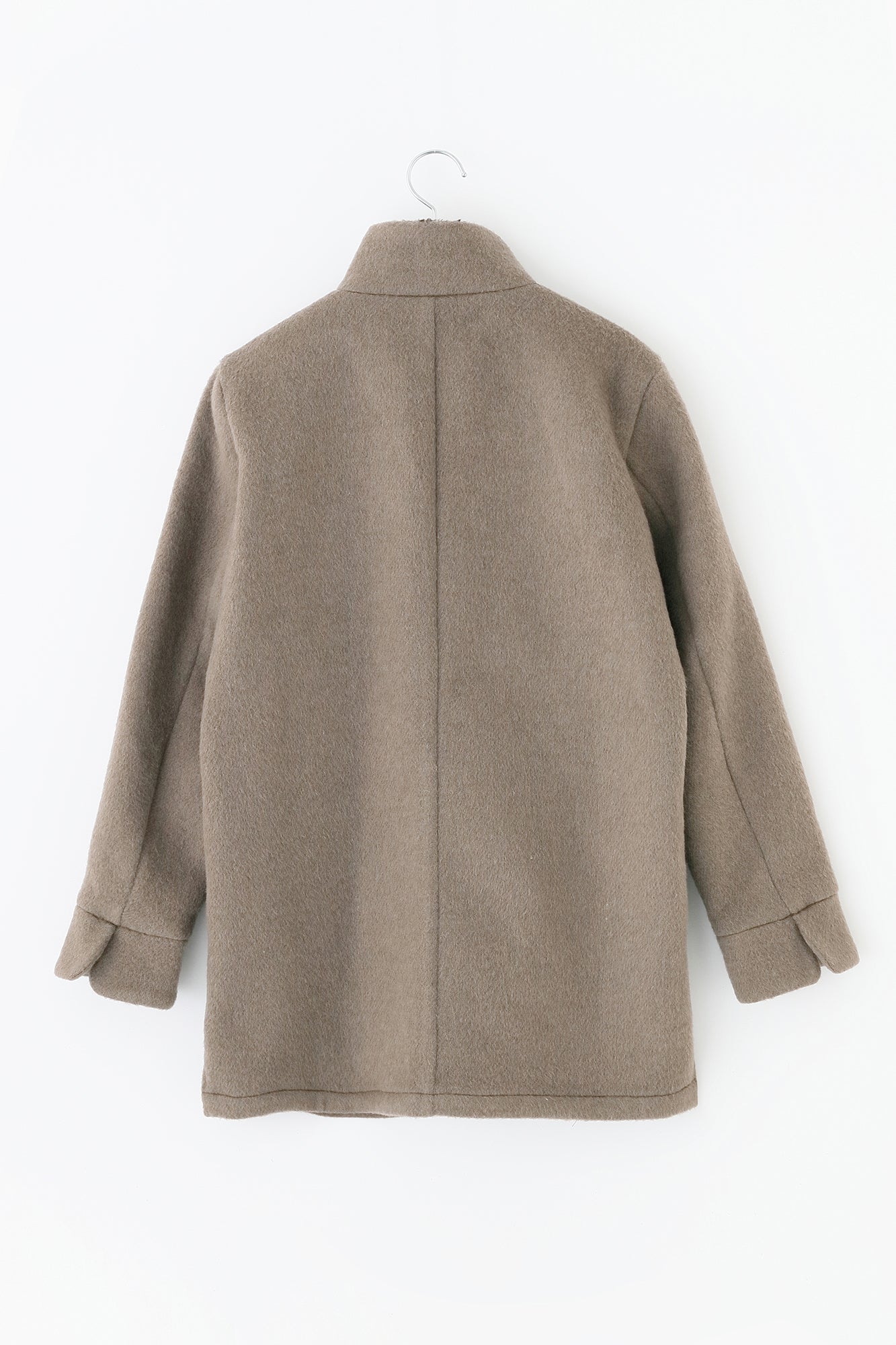 【預購】A.S 雙面羊毛 立領短外套／灰棕色×網代紋和SO-SU-U十數 昆（※預計於12月9日左右發貨）