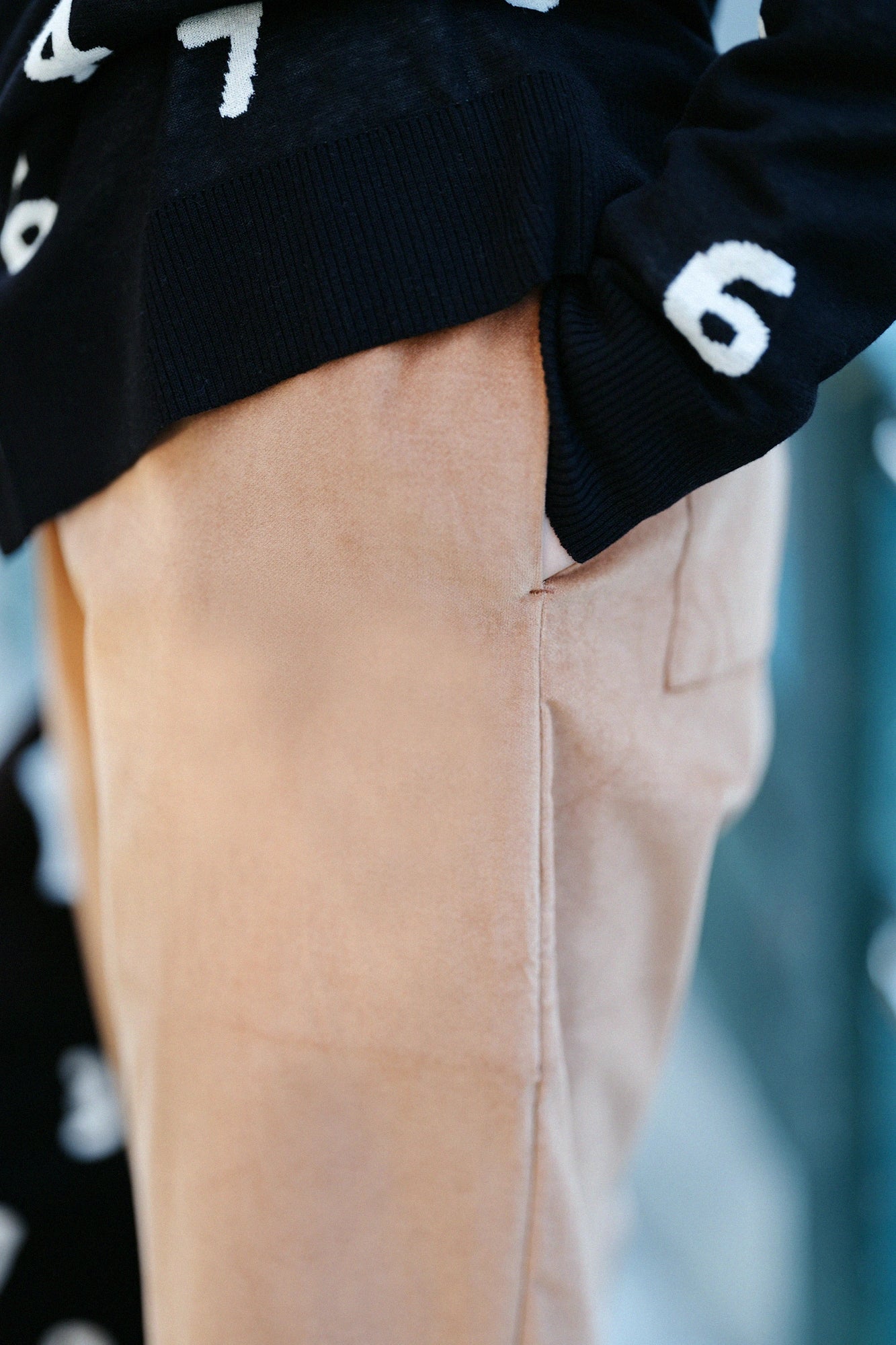 彈性燈芯絨 休閒窄管長褲／琥珀色