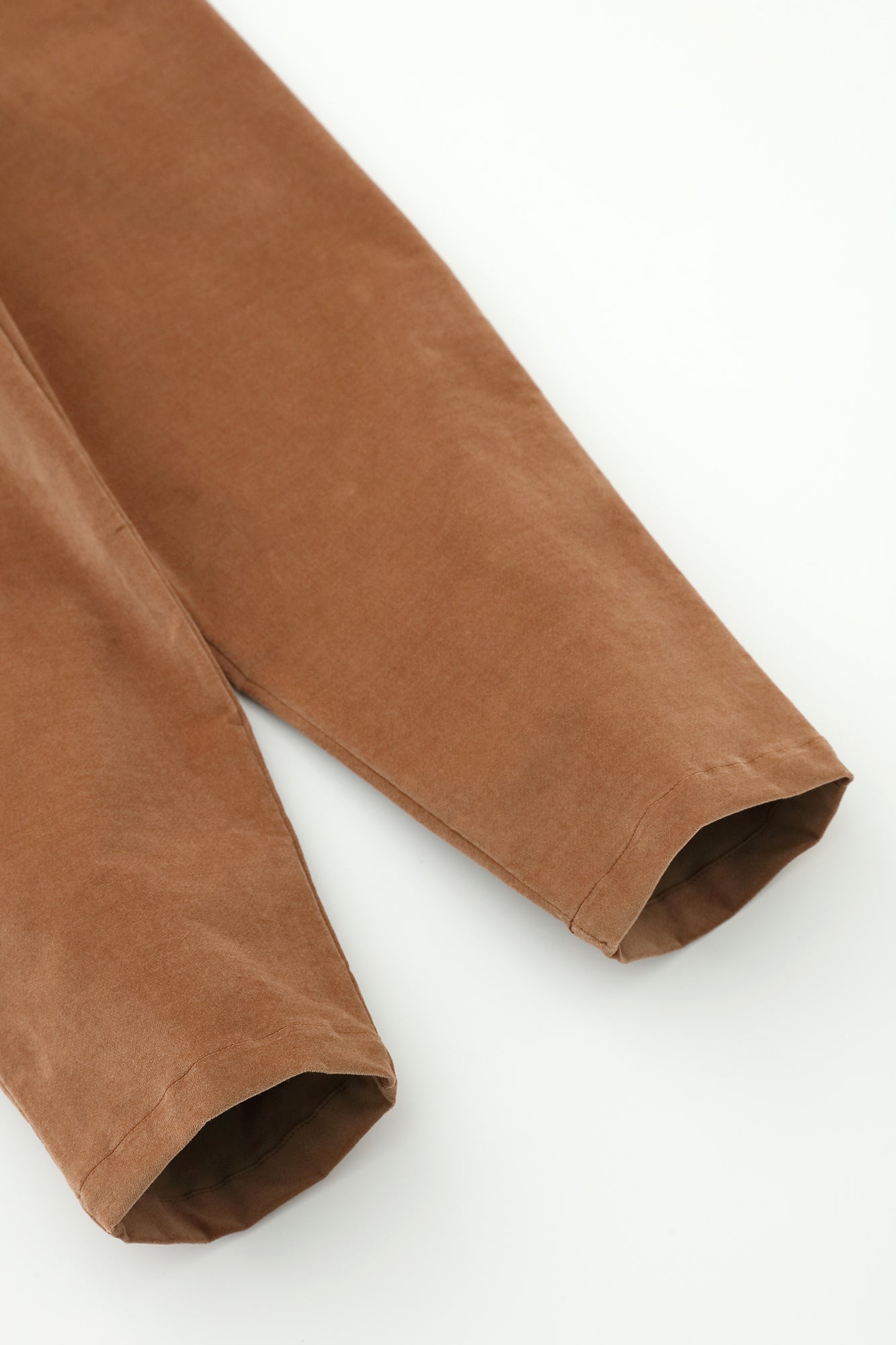 鑲嵌針織 休閒窄管長褲／棕色