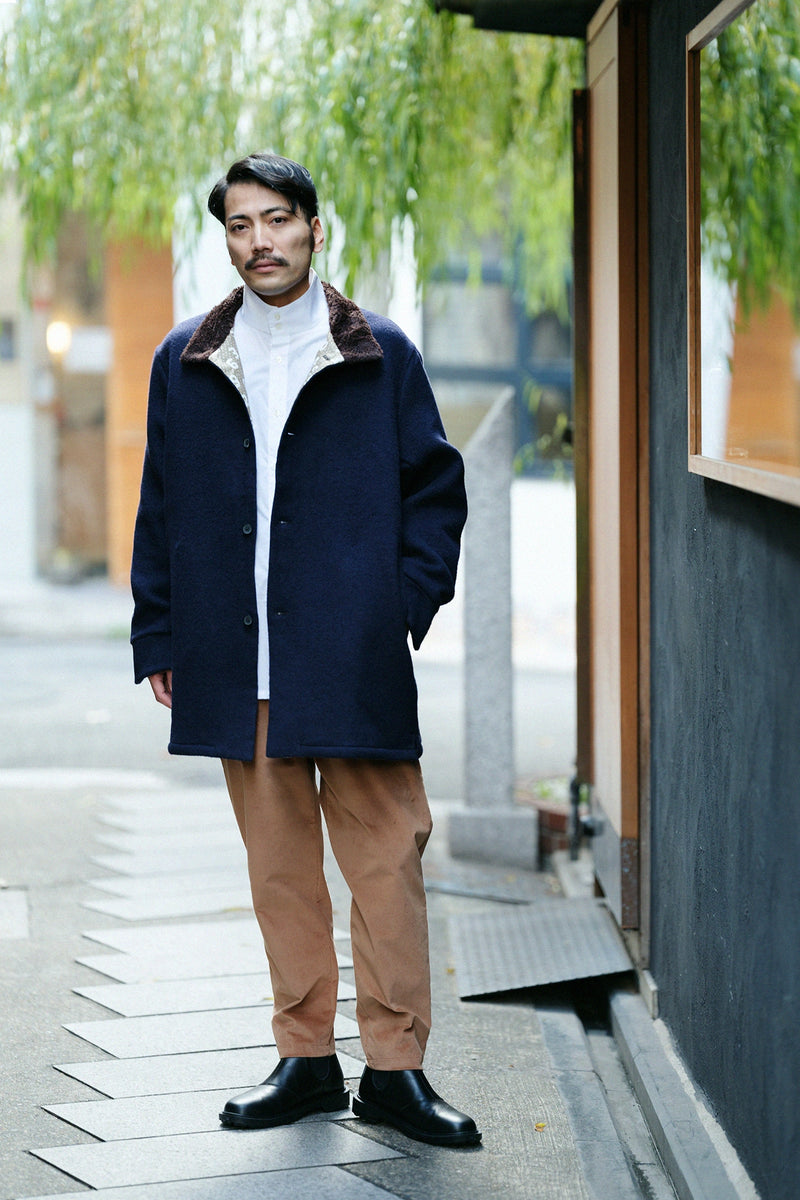 超長棉 高領襯衫