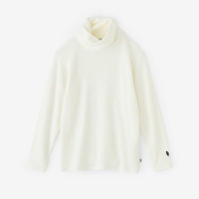 【預購】Soft Thermo(R) 羅紋針織 造型高領L/S長版上衣／白色（※預計於12月9日左右發貨）