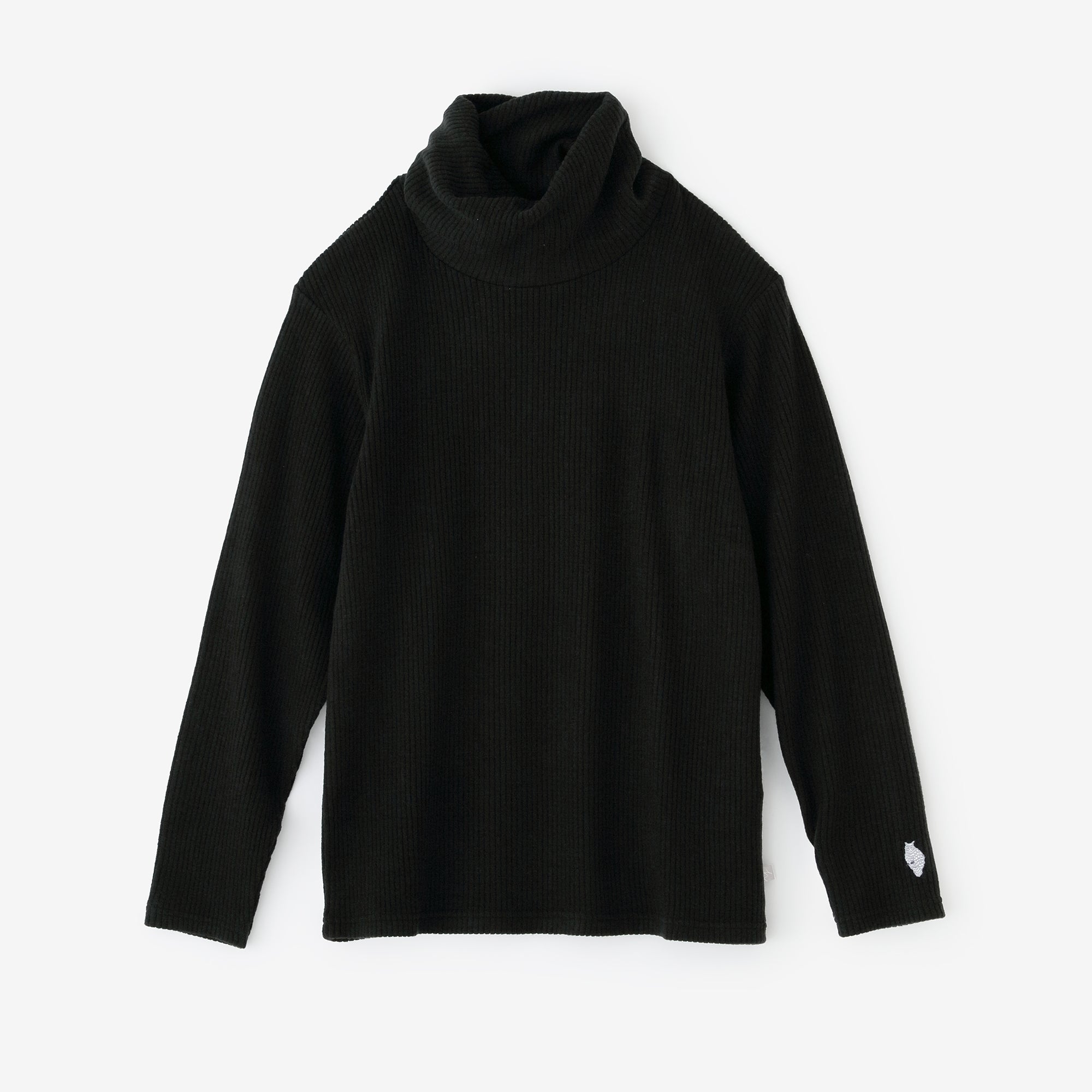 【預購】Soft Thermo(R) 羅紋針織 造型高領L/S長版上衣／黑色（※預計於12月9日左右發貨）