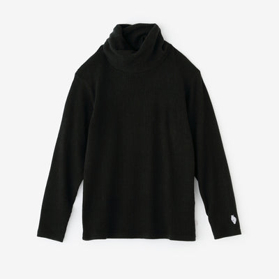 【預購】Soft Thermo(R) 羅紋針織 造型高領L/S長版上衣／黑色（※預計於12月9日左右發貨）