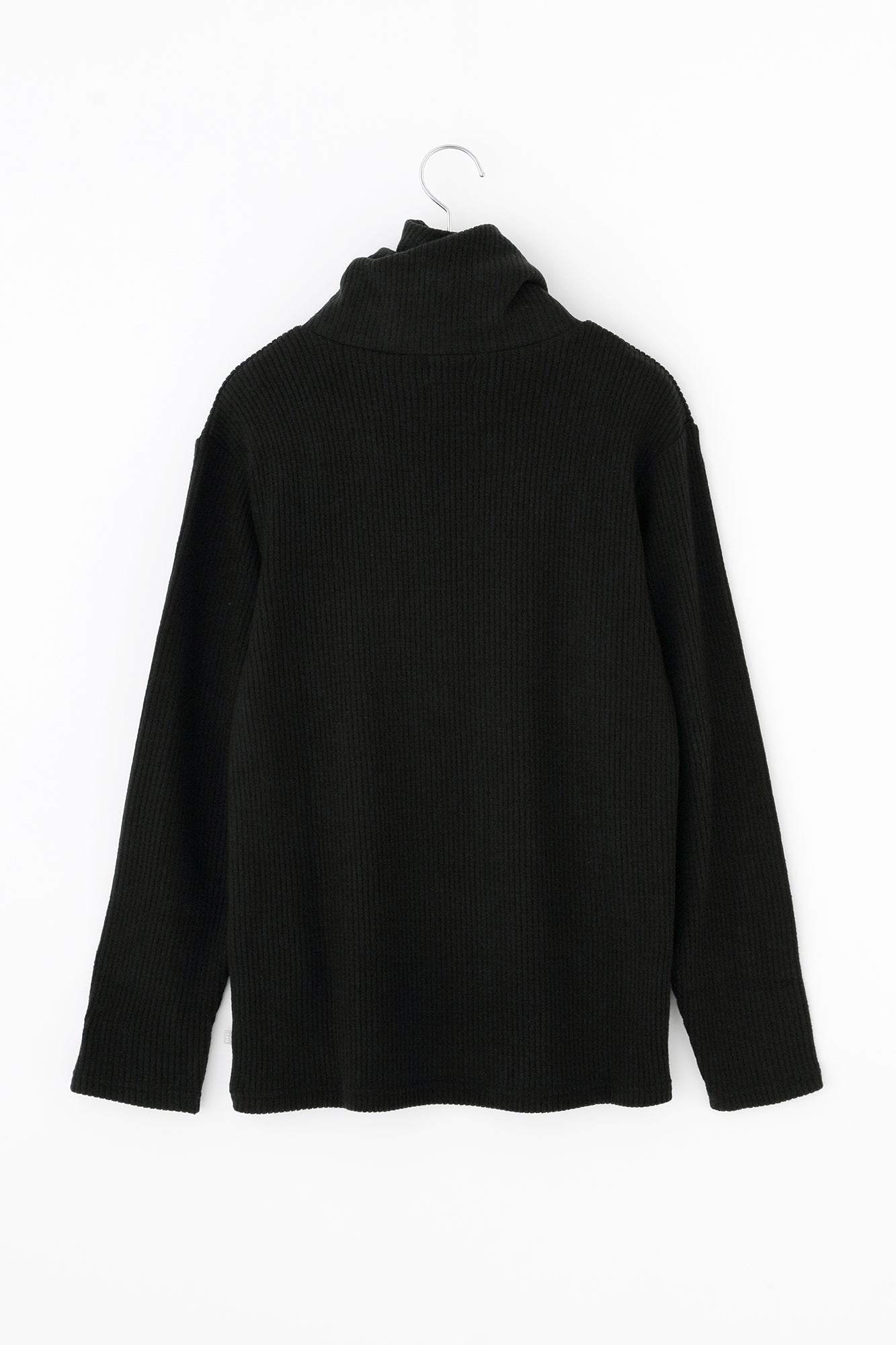 【預購】Soft Thermo(R) 羅紋針織 造型高領L/S長版上衣／黑色（※預計於12月9日左右發貨）