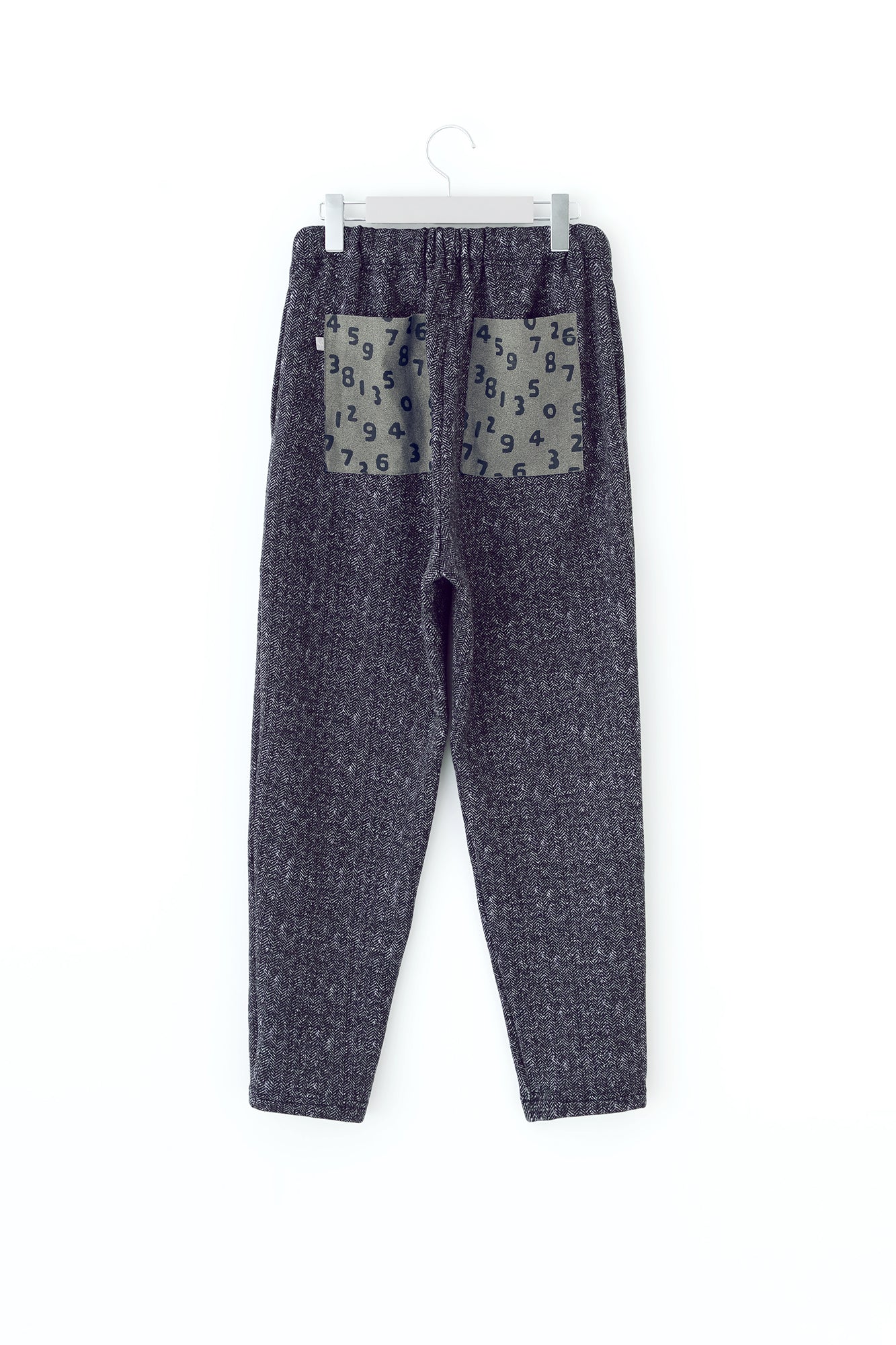 【預購】內起絨人字形針織 休閒窄管長褲／混深藍色（※預計於12月9日左右發貨）