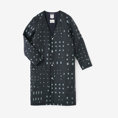 【Pre-order】Stretch Flannel Collarless Padded Coat／Windows Dark Navy（※Scheduled to be shipped around Dec 9）