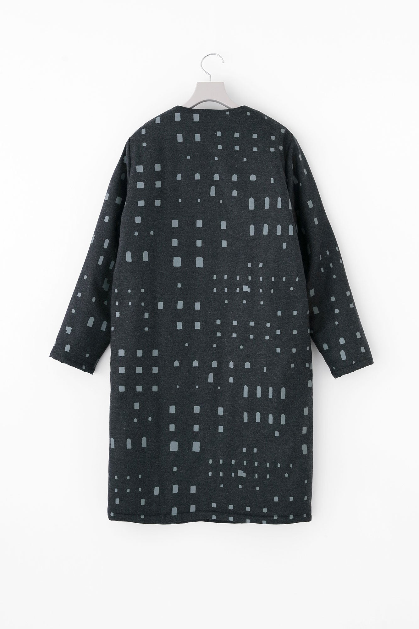 【Pre-order】Stretch Flannel Collarless Padded Coat／Windows Dark Navy（※Scheduled to be shipped around Dec 9）