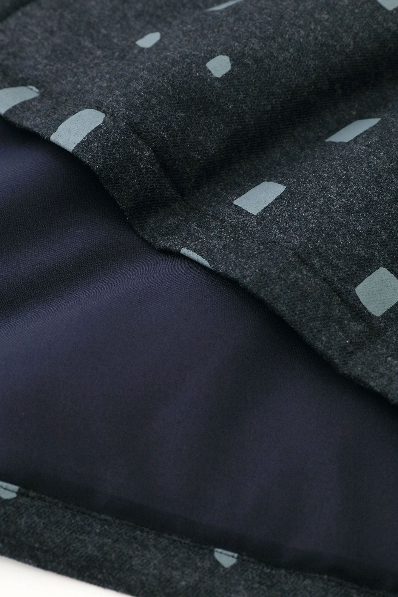 【Pre-order】Stretch Flannel Collarless Padded Coat／Windows Dark Navy（※Scheduled to be shipped around Dec 9）