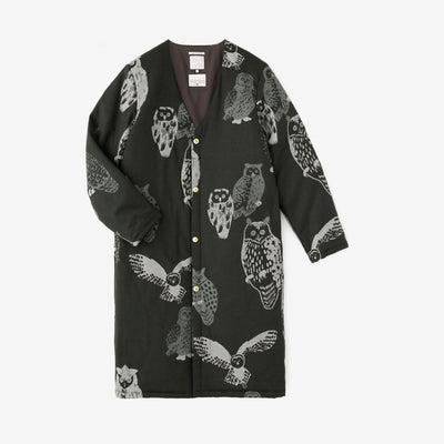 【Pre-order】Stretch Flannel Collarless Padded Coat／Owl Dark Brown（※Scheduled to be shipped around Dec 9）