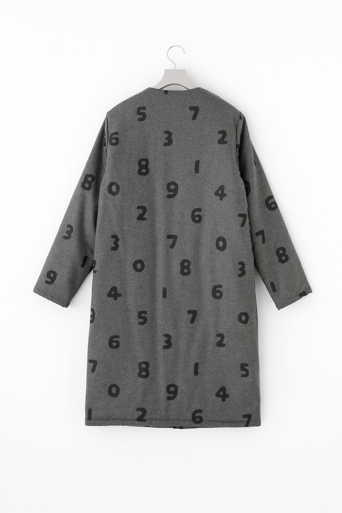 【Pre-order】Stretch Flannel Collarless Padded Coat／SO-SU-U Dark Grey（※Scheduled to be shipped around Dec 9）