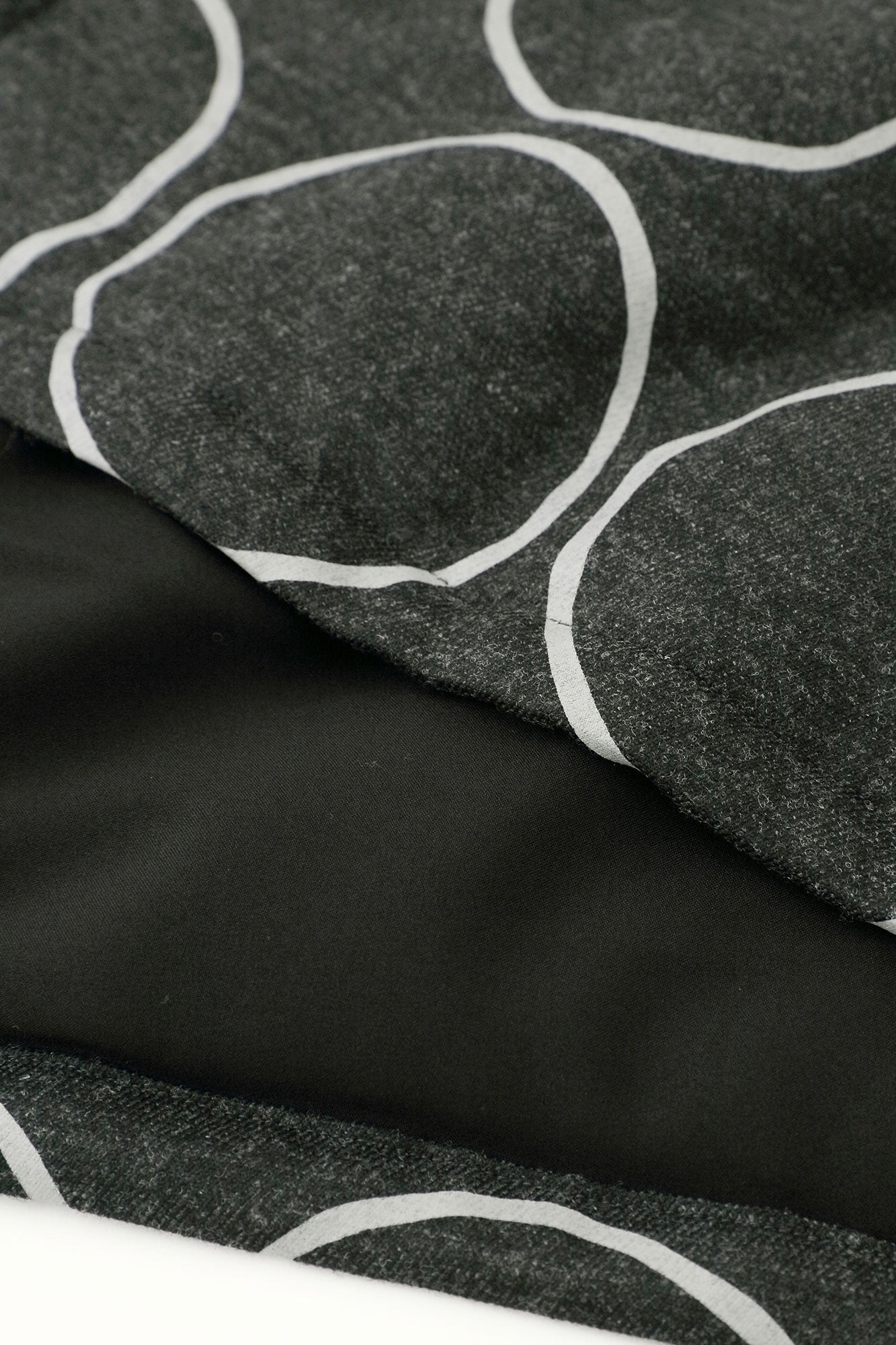 【預購】彈性法蘭絨 無領 襯墊外套／排圈圈 墨黑色（※預計於12月9日左右發貨）