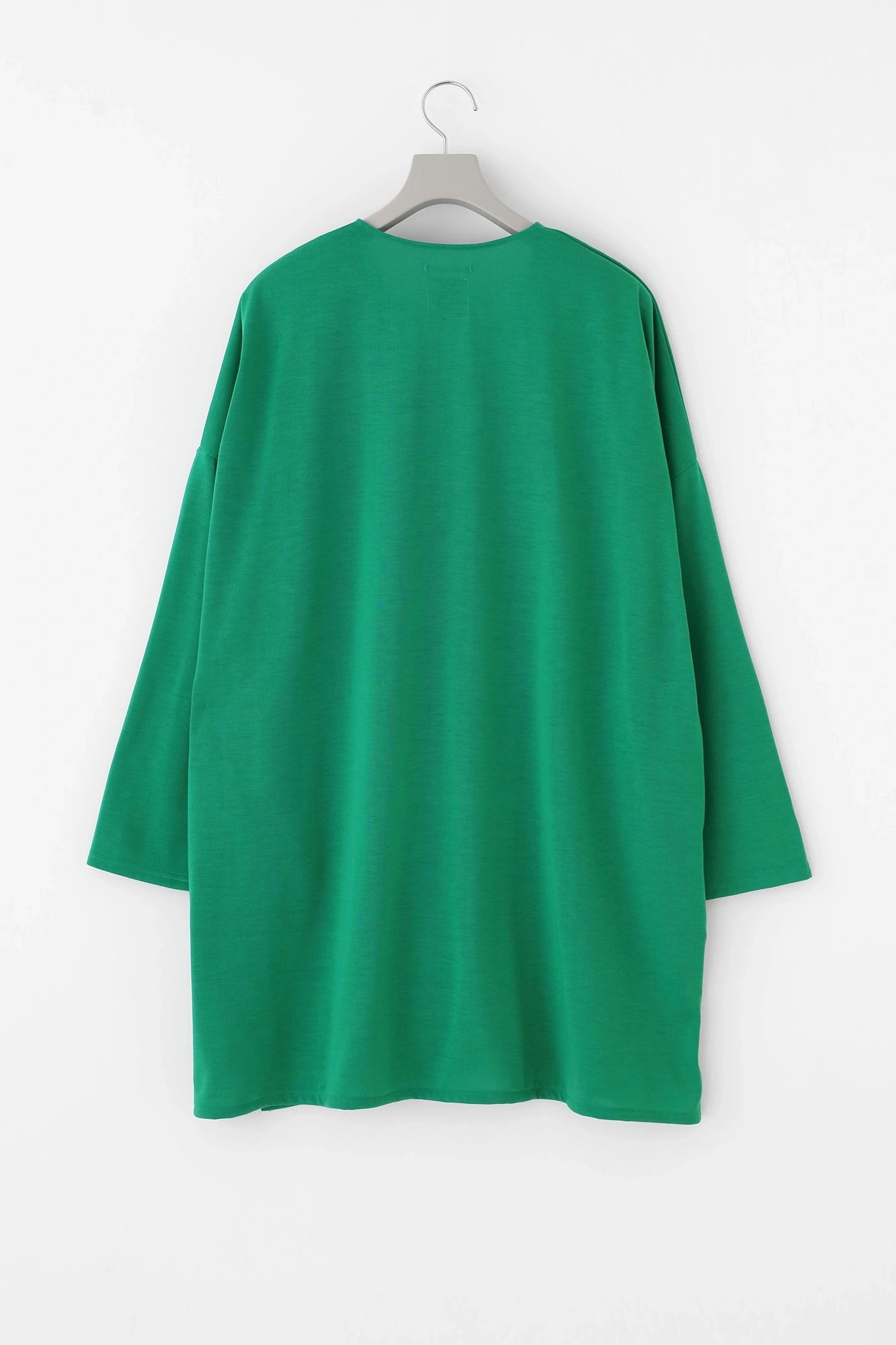 【Ships around 3/17】Parallel Yarn Jersey V-neck Light Tunic Coat / Green