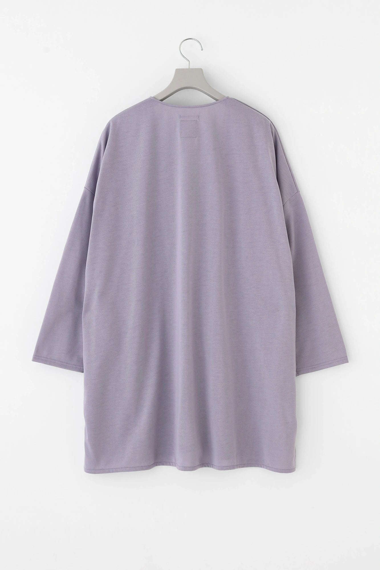 [Expédition prévue vers le 17 mars] Manteau tunique léger à col en V en jersey à fils parallèles/lilas