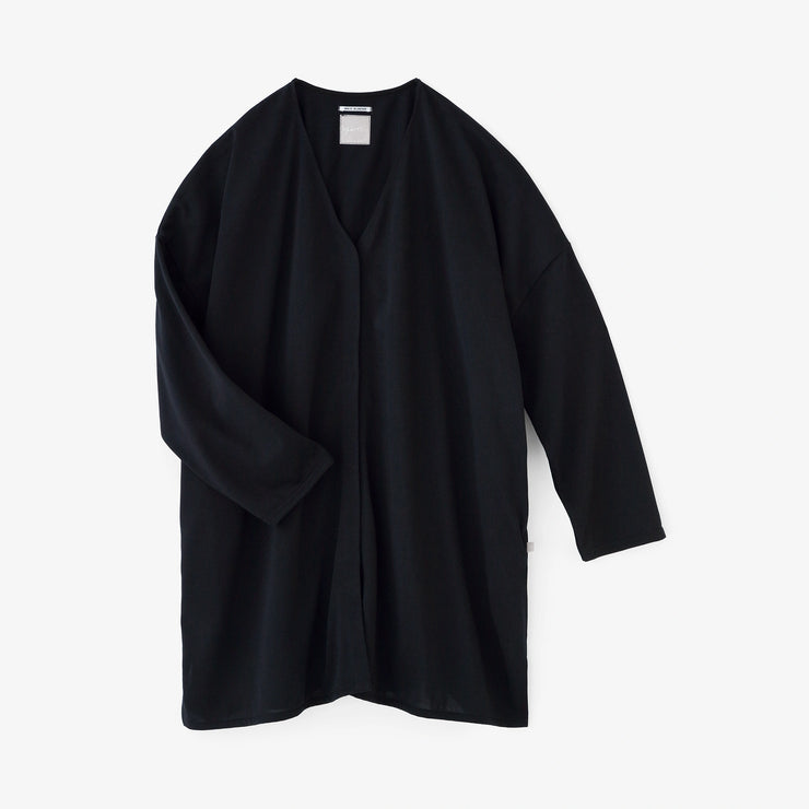 Parallel Yarn Jersey V-neck Light Tunic Coat / Dark Navy